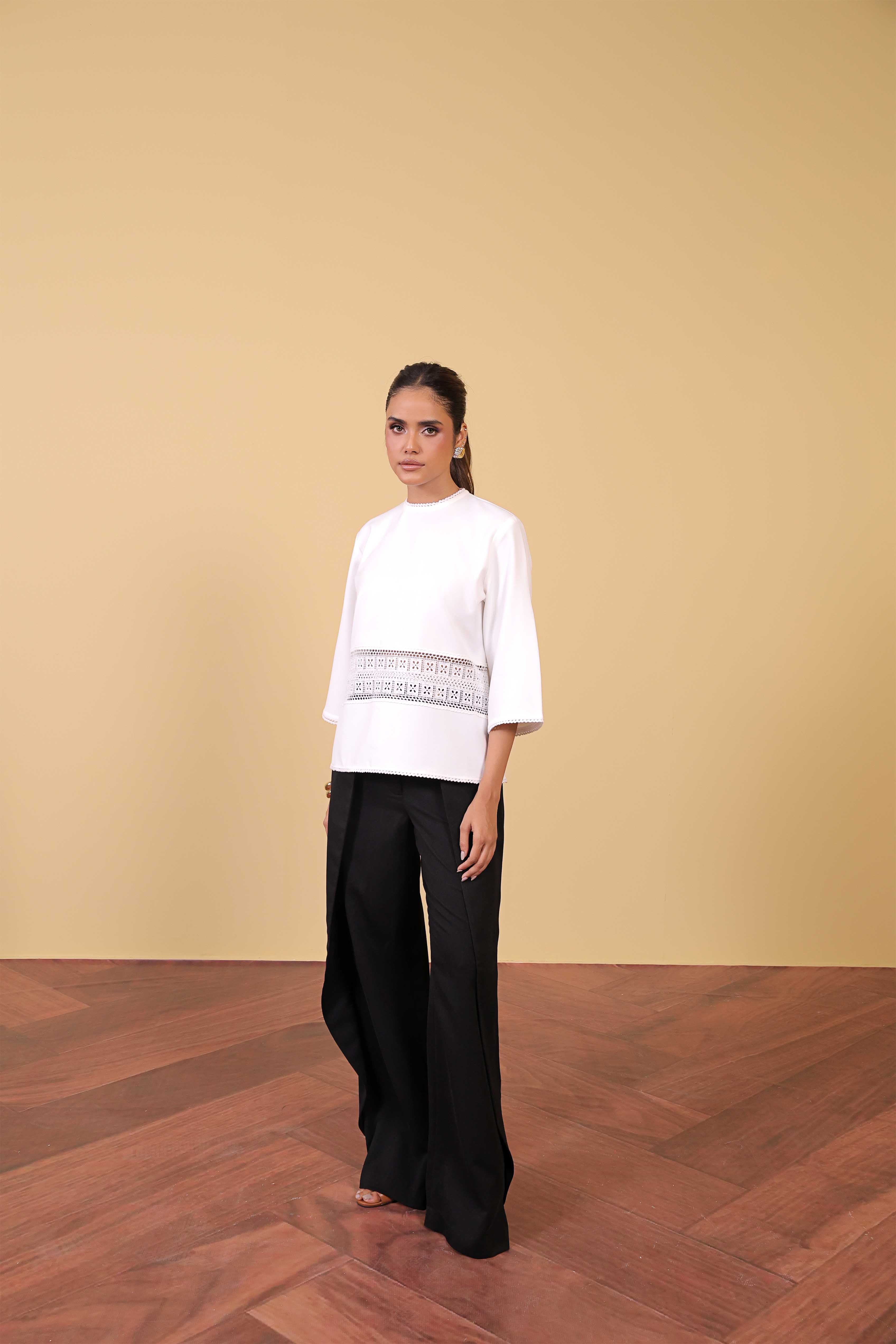 satin polyester Top in White
