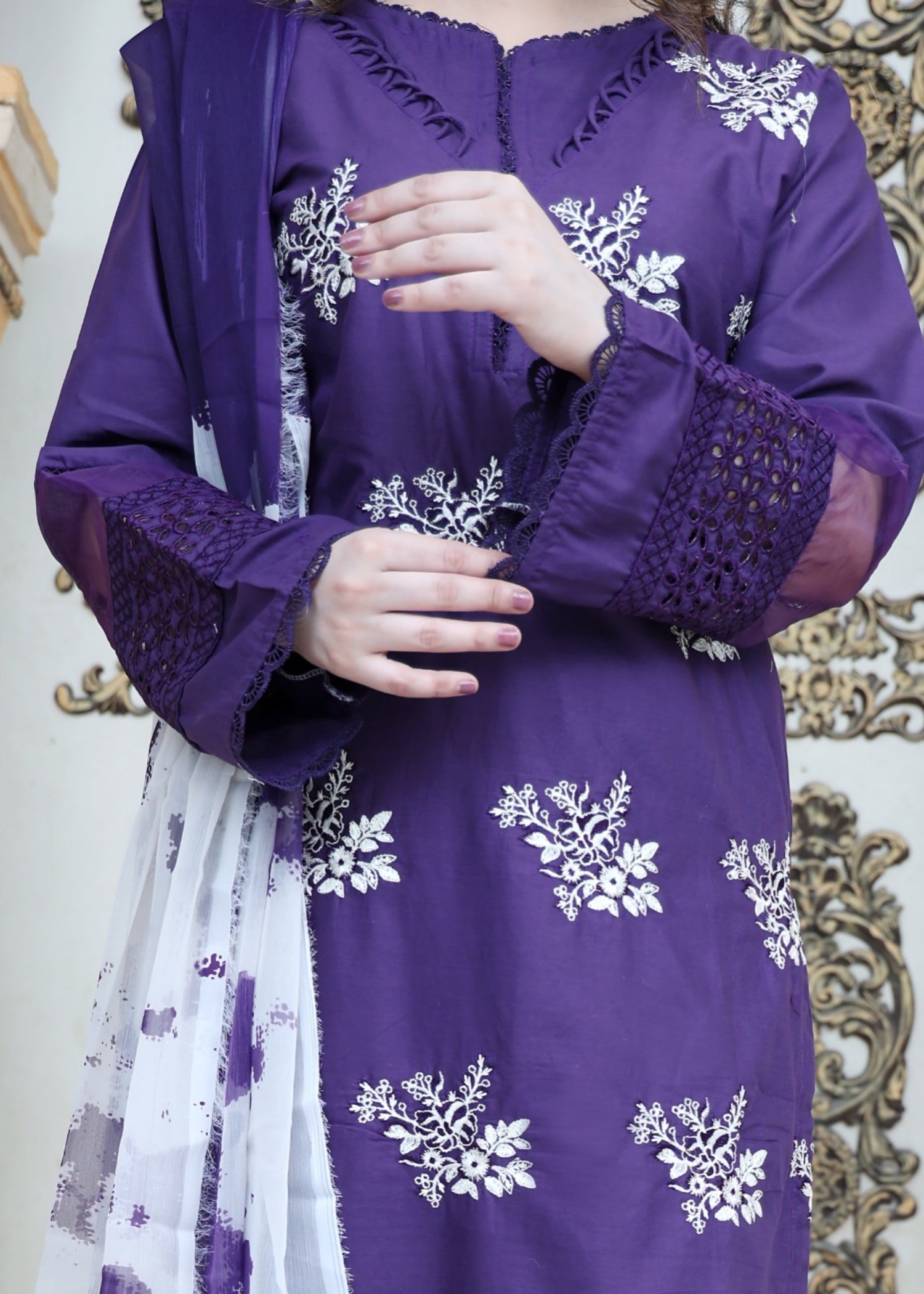 linen Kurta Set in Blue