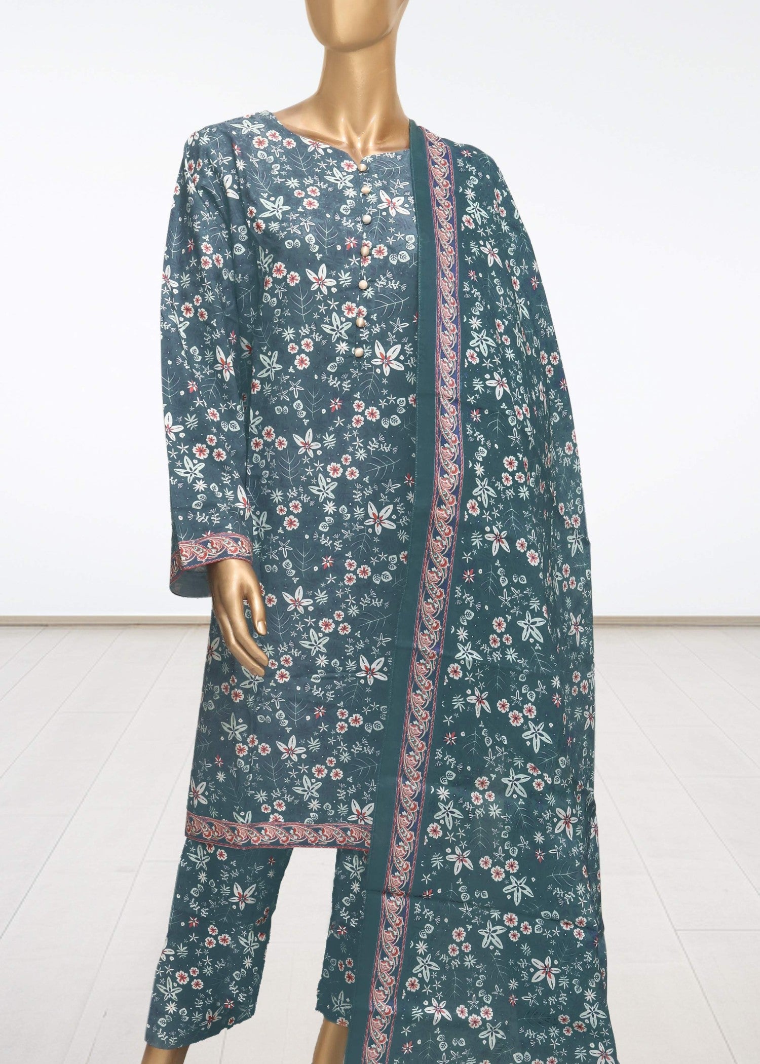 viscose raw silk Kurta Set in Teal