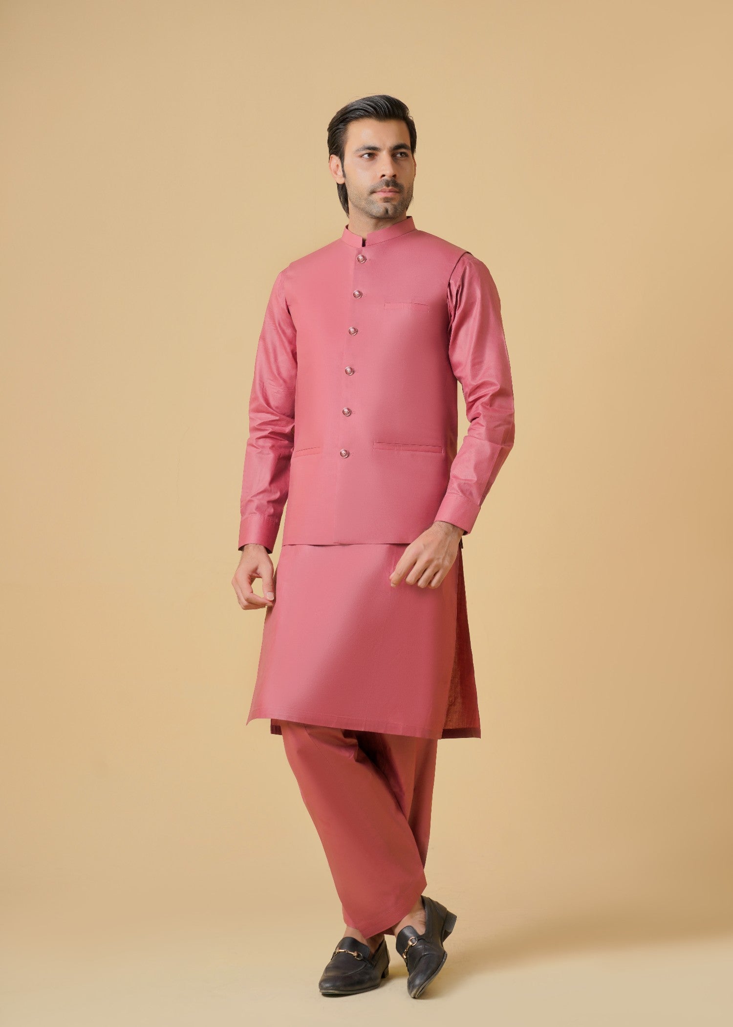 cotton Waistcoat in Watermelon pink