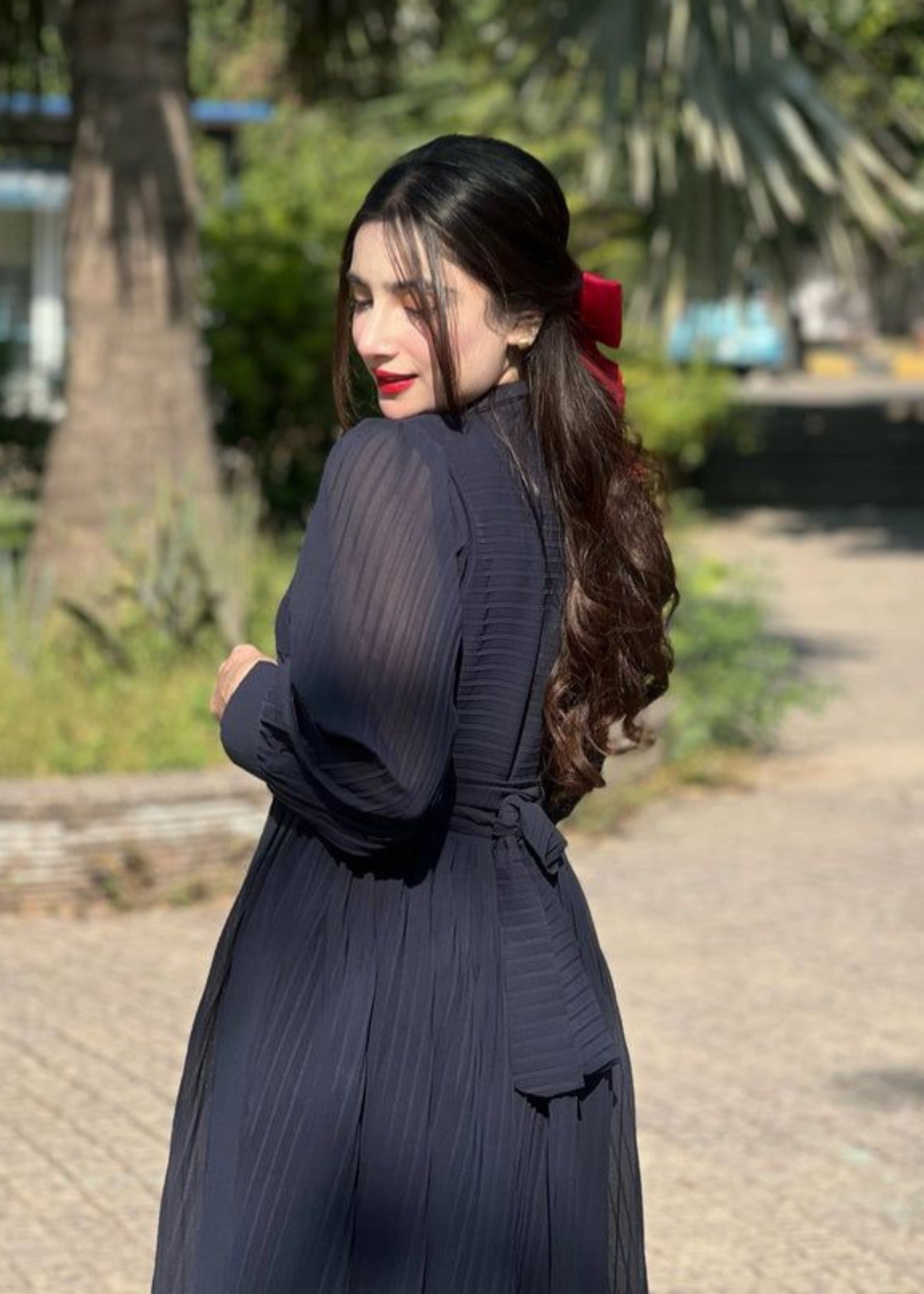 chiffon Frock in Midnight blue