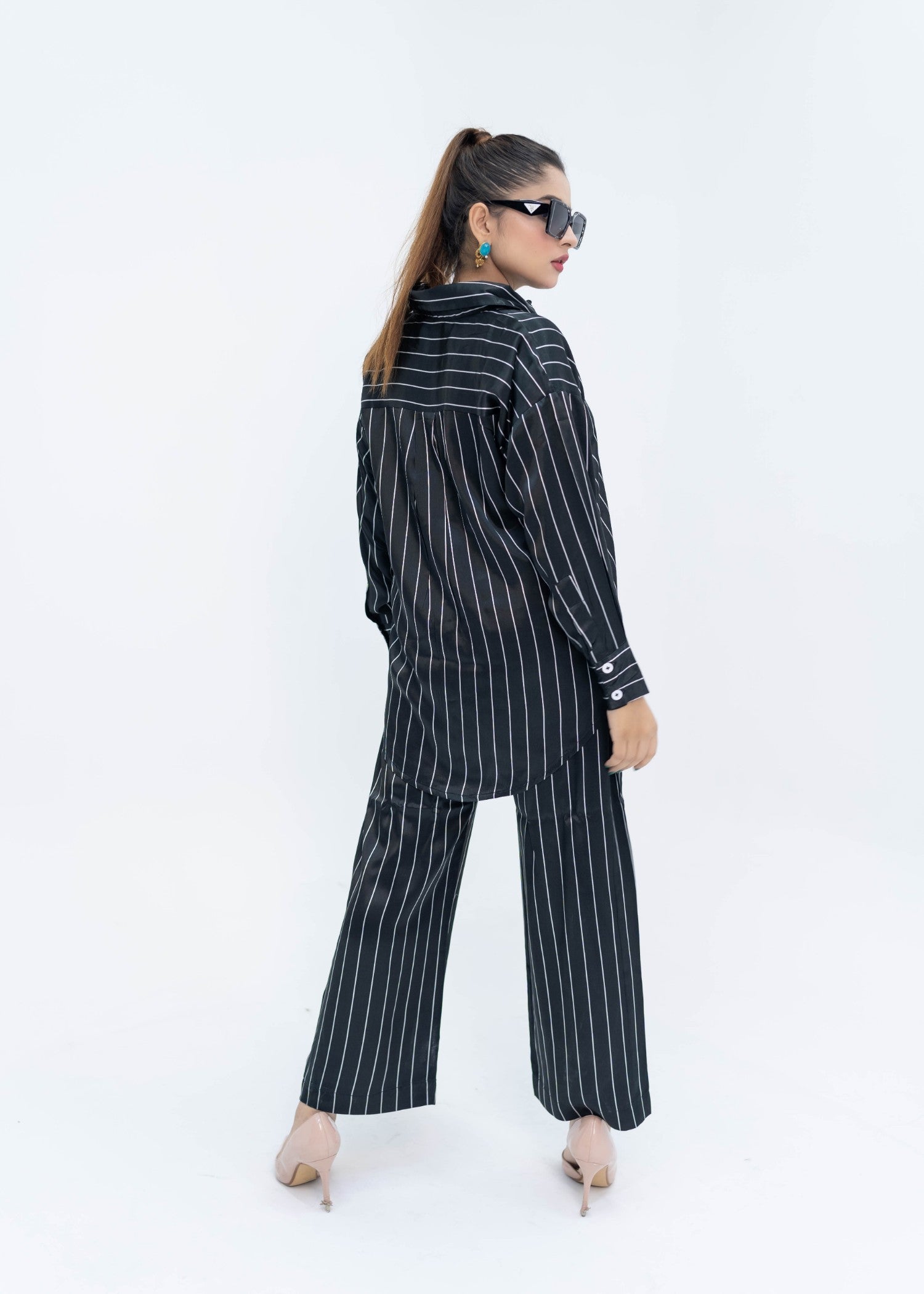 thai silk Co Ord Sets in Jet black