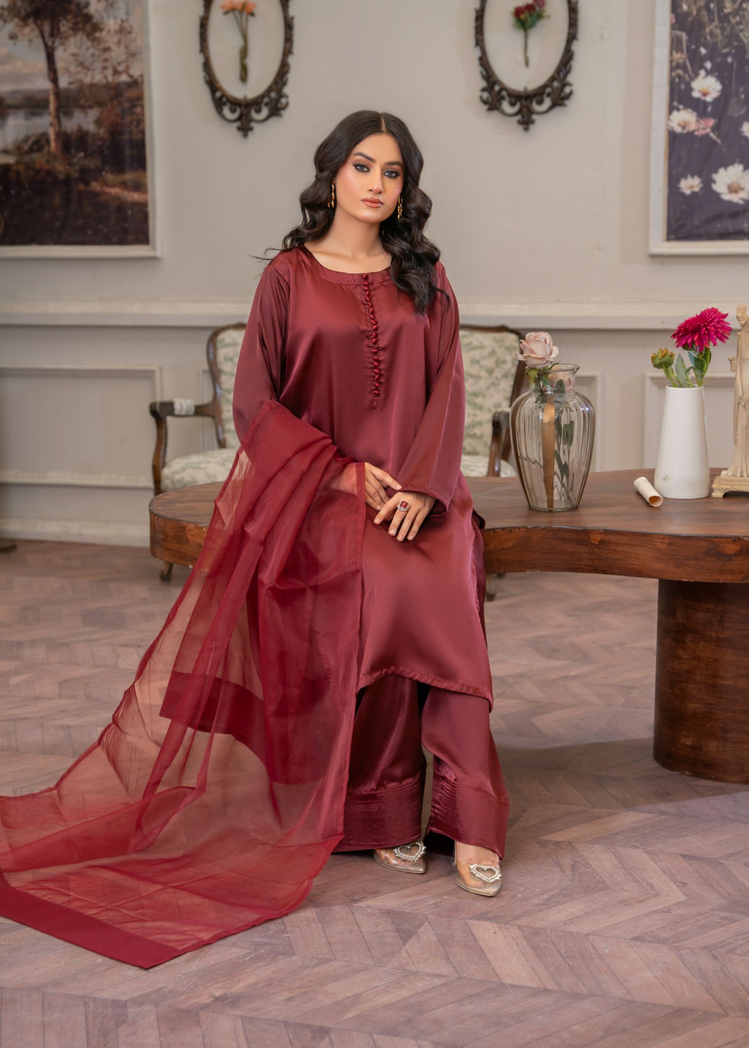 charmuse/shamooz Kurta Set in Maroon