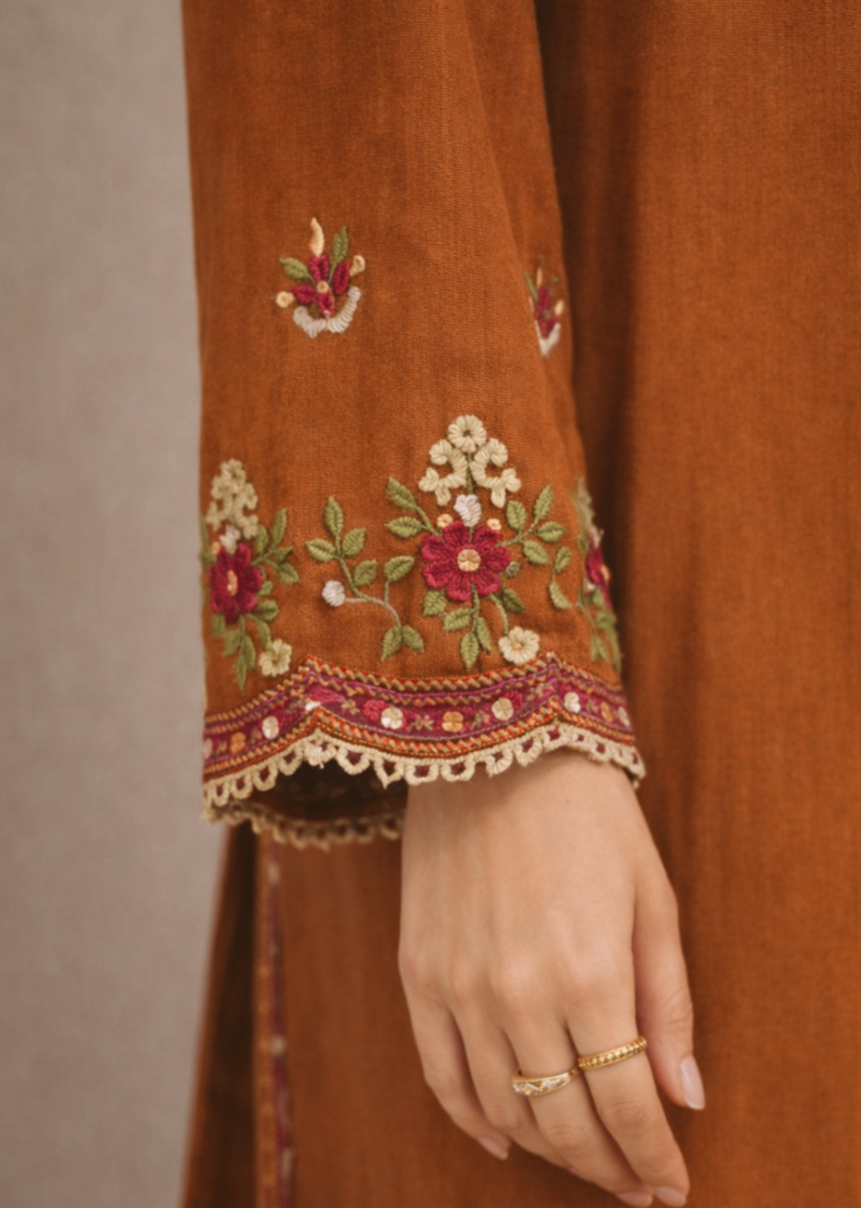linen Kurta Set in Hazelwood brown