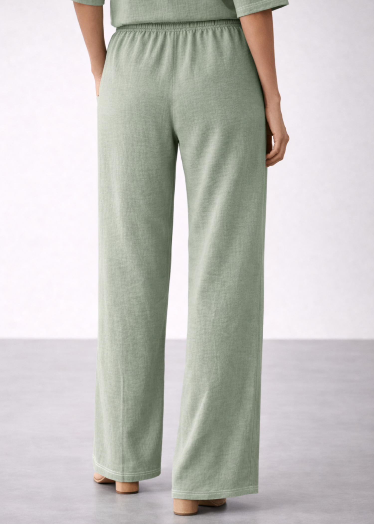 seersucker Trousers in Olive green