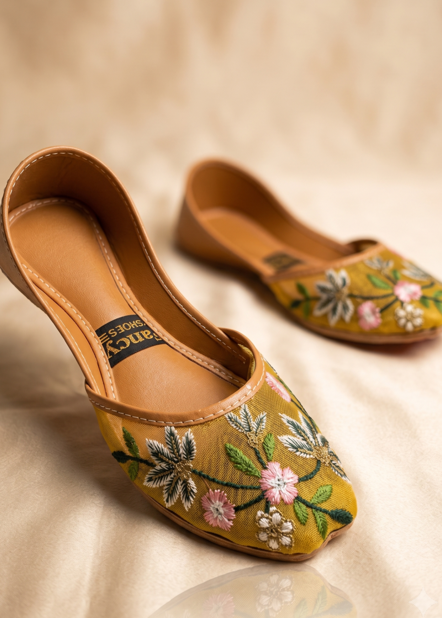 Khussa in Mustard by - High Quality Women Khussa LUV2113