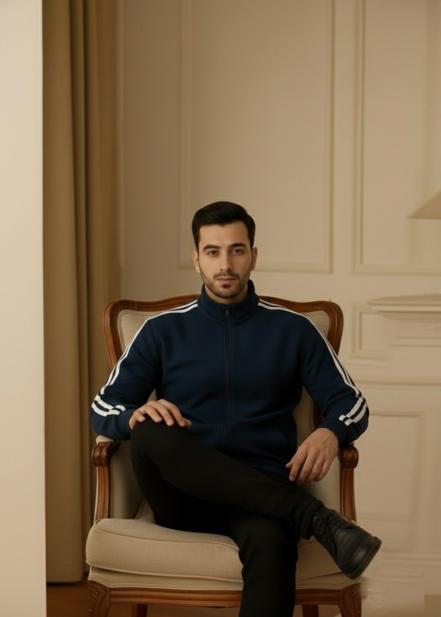 fleece Jacket in Navy blue