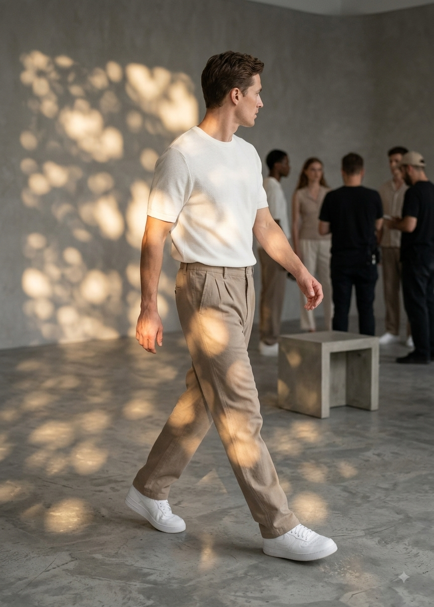 blended linen Pants in Beige