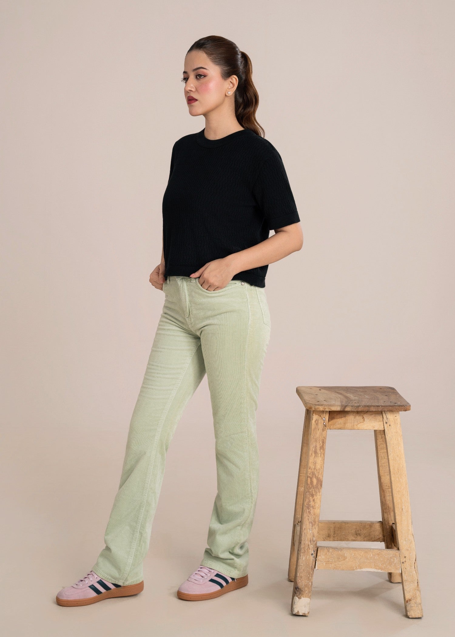 corduroy Pants in Mint green