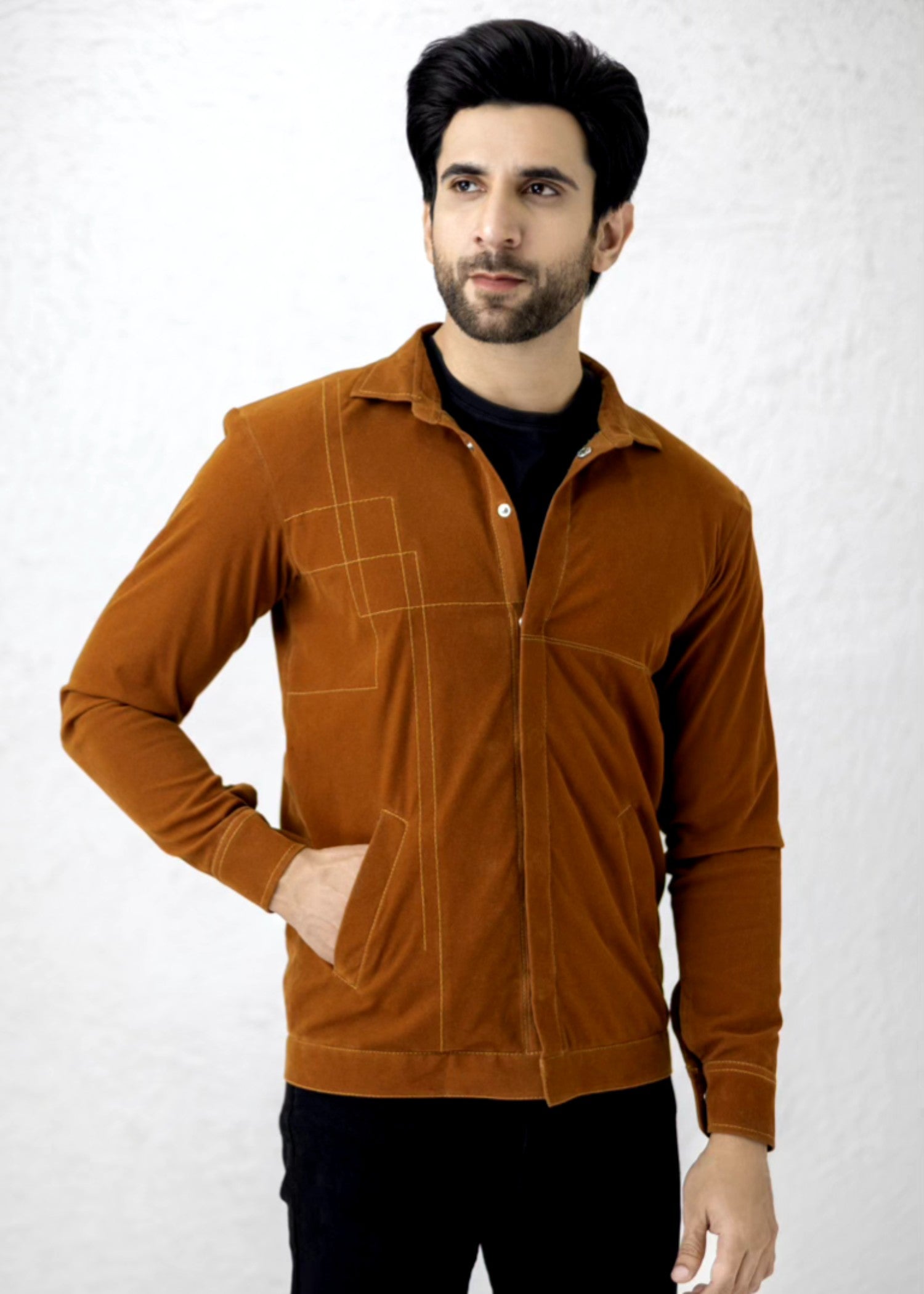 suede leather Jacket in Brown