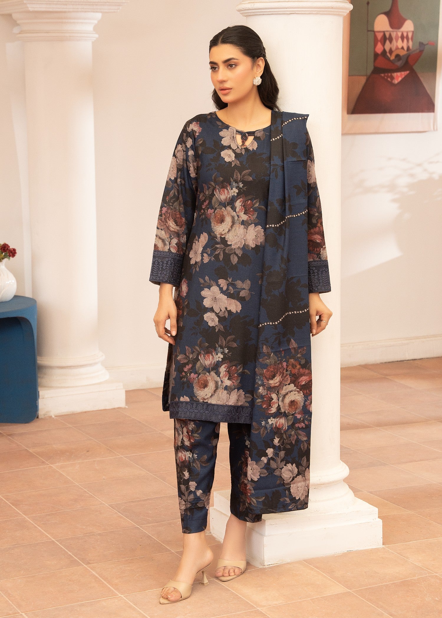 dhanak Kurta Set in Sapphire blue