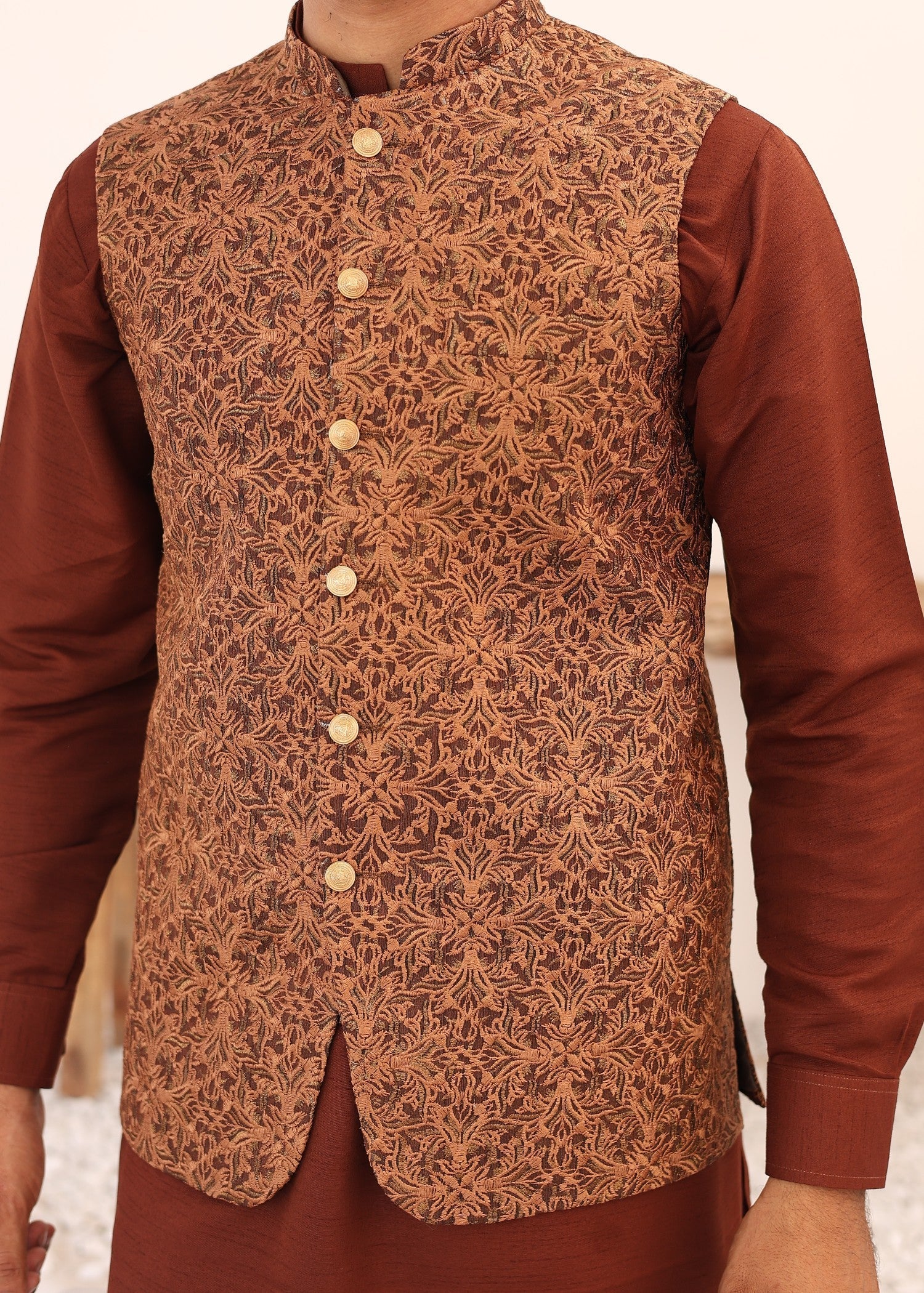 masuri Waistcoat in Rust orange