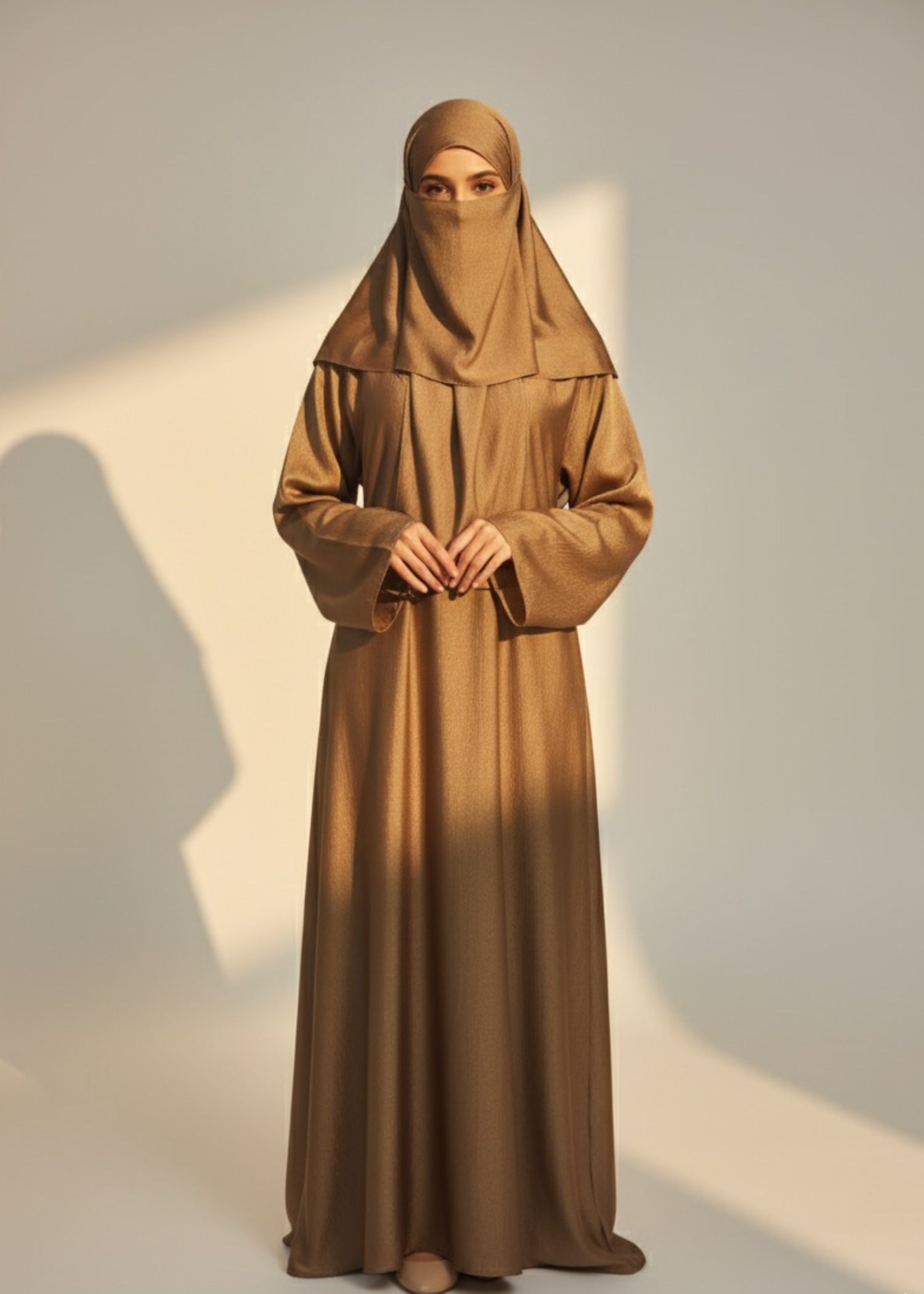 banarsi silk Hijab in Copper