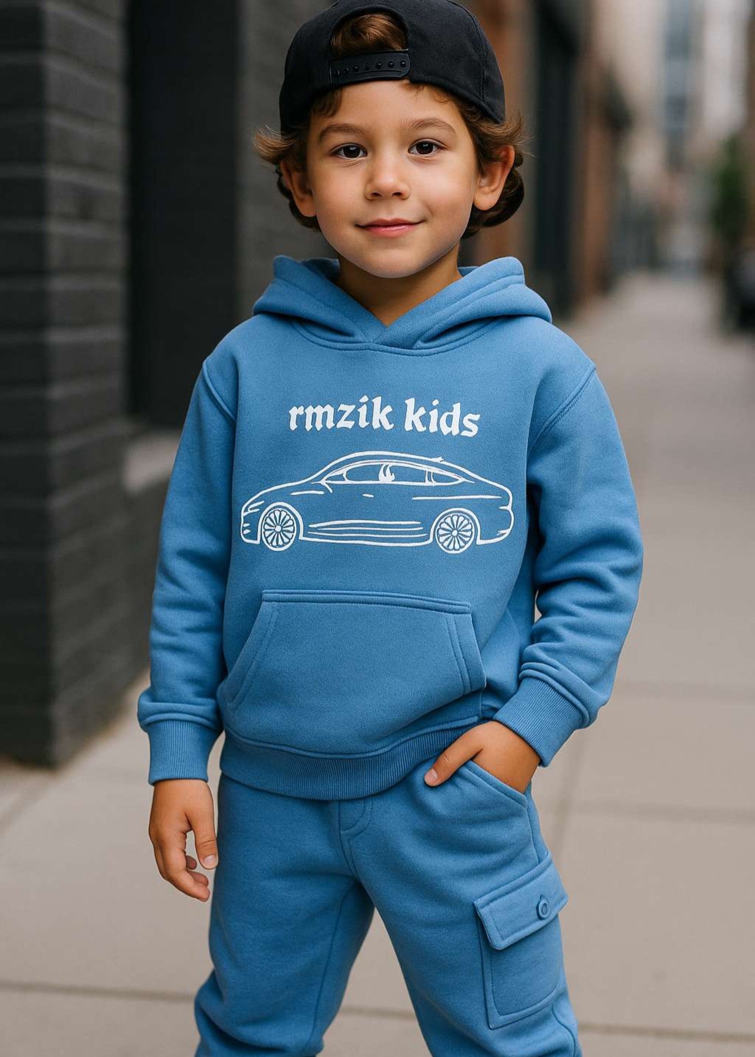 fleece Hoodie in Baby blue