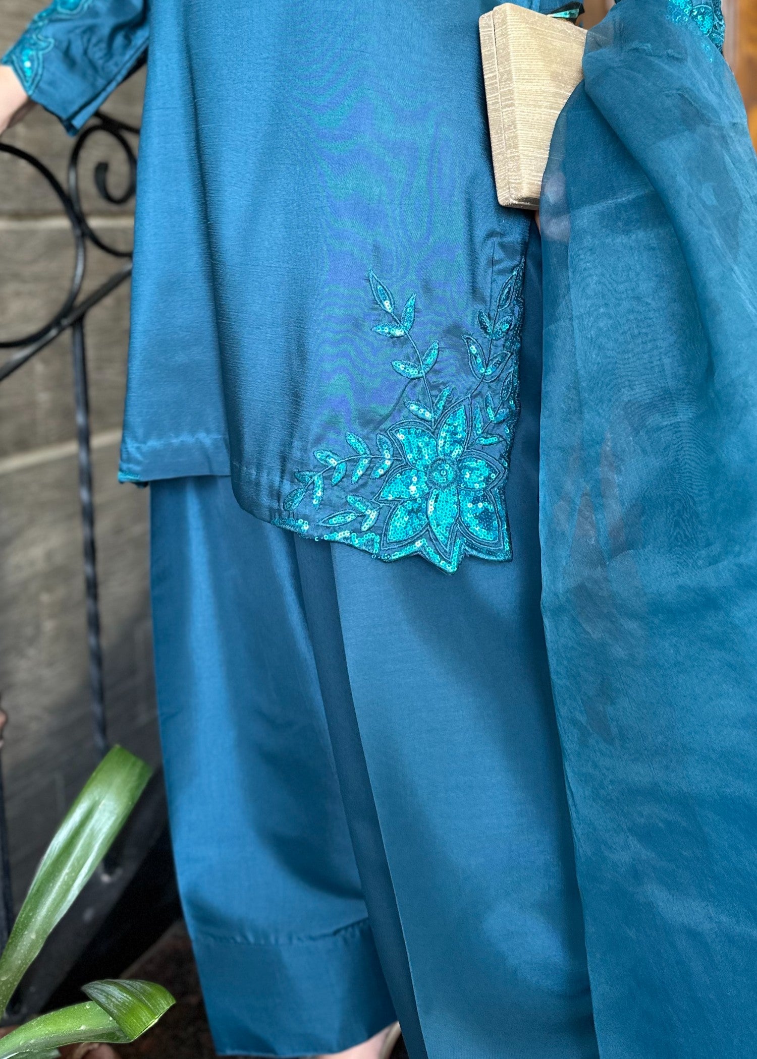 kattan silk Kurta Set in Sapphire blue