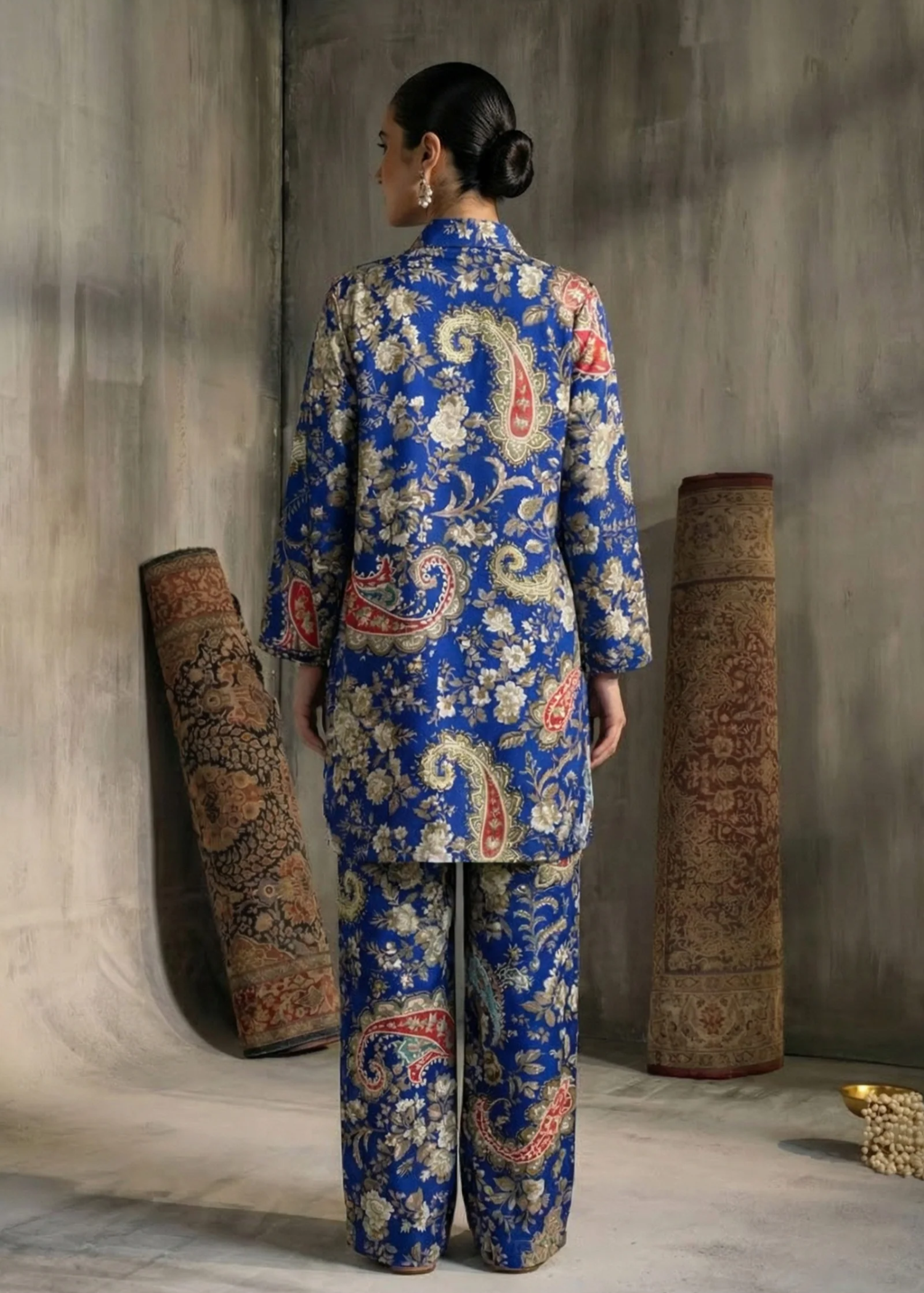 crepe Co Ord Sets in Royal blue
