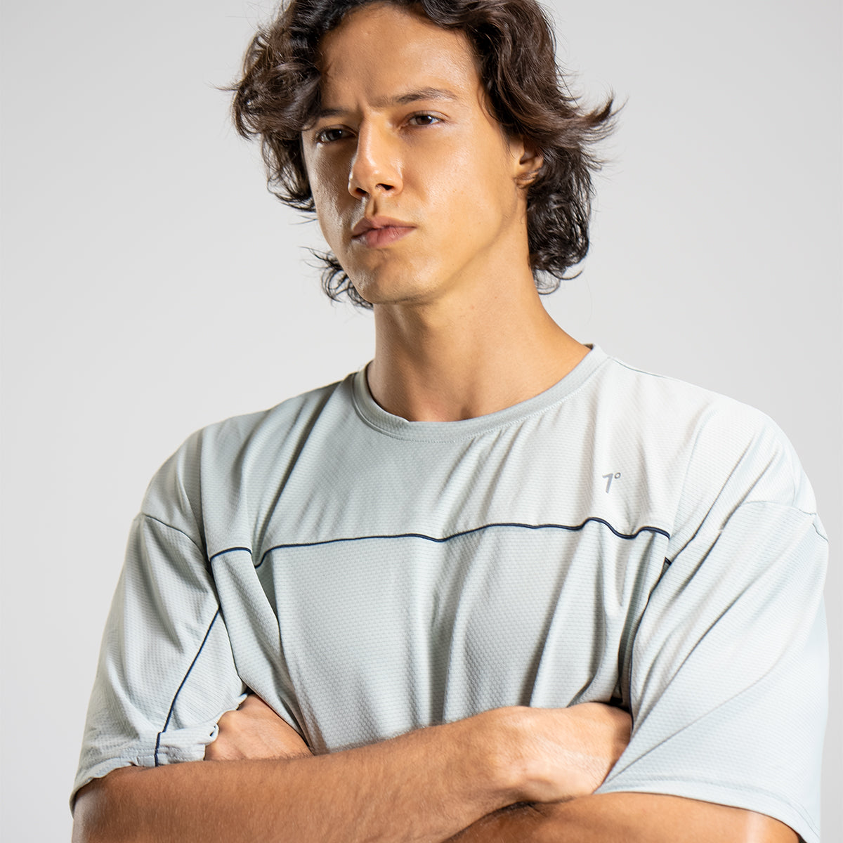twill cotton T Shirt in Light grey