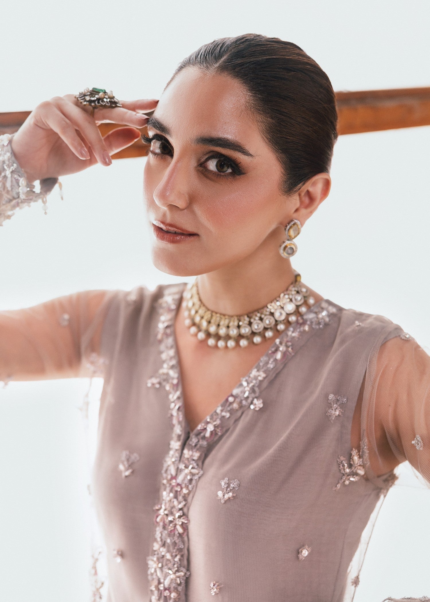 net Sharara in Pastel grey
