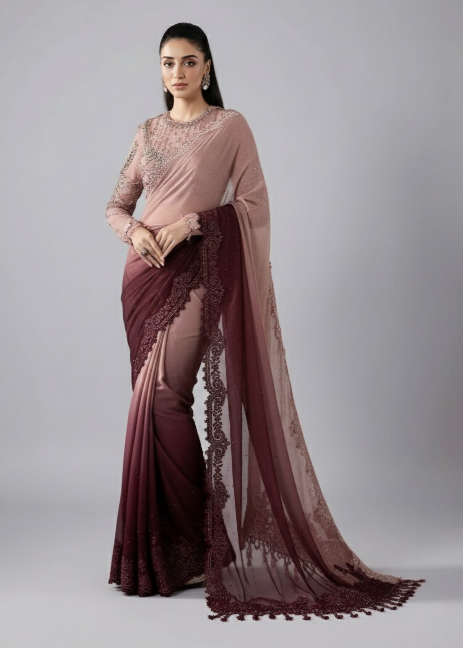 chiffon Saree in Multi