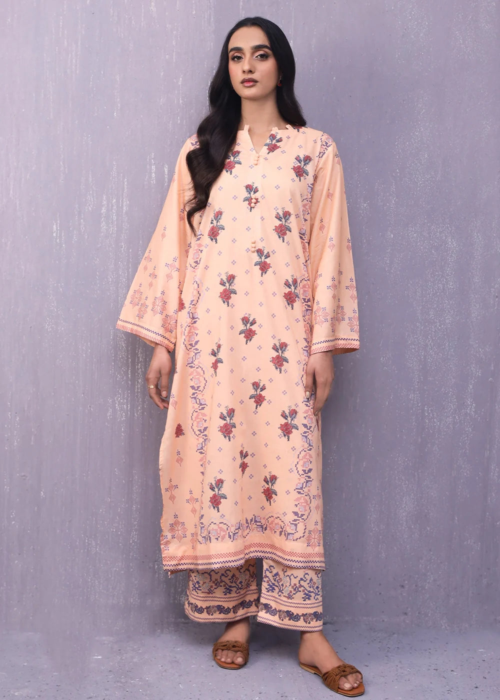 lawn Co Ord Sets in Apricot orange