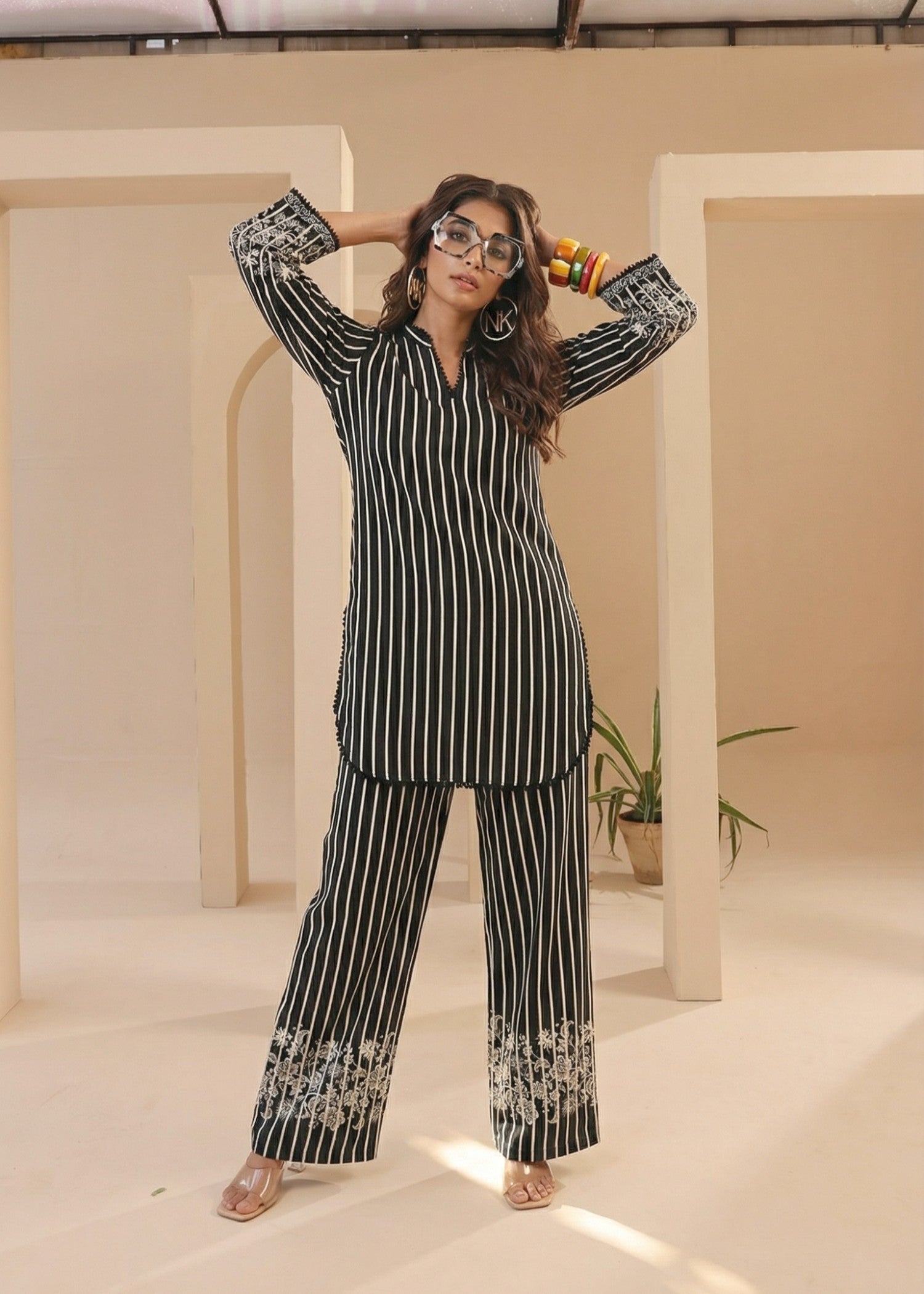 poly silk Co Ord Sets in Black