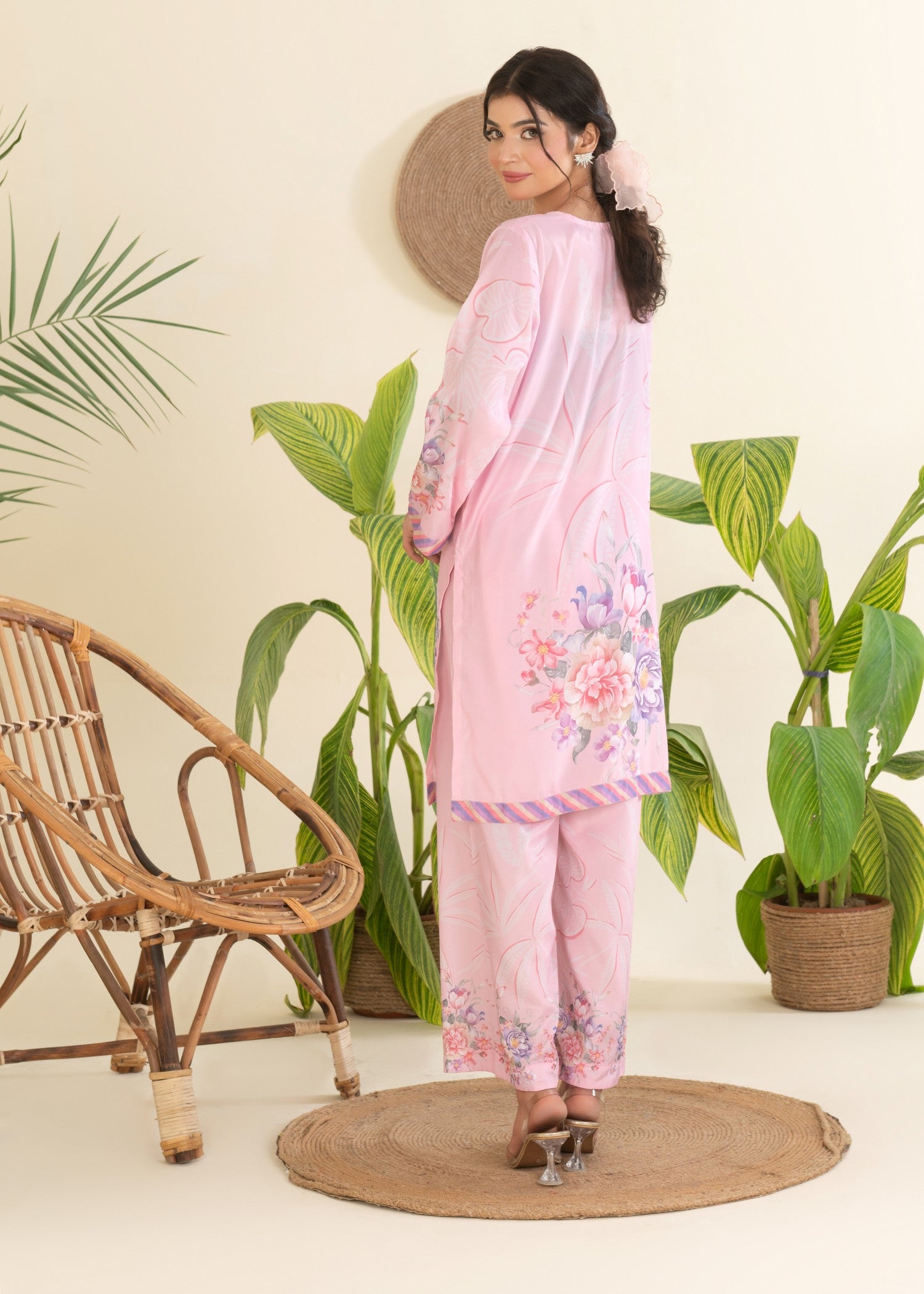 silk crepe Co Ord Sets in Pink