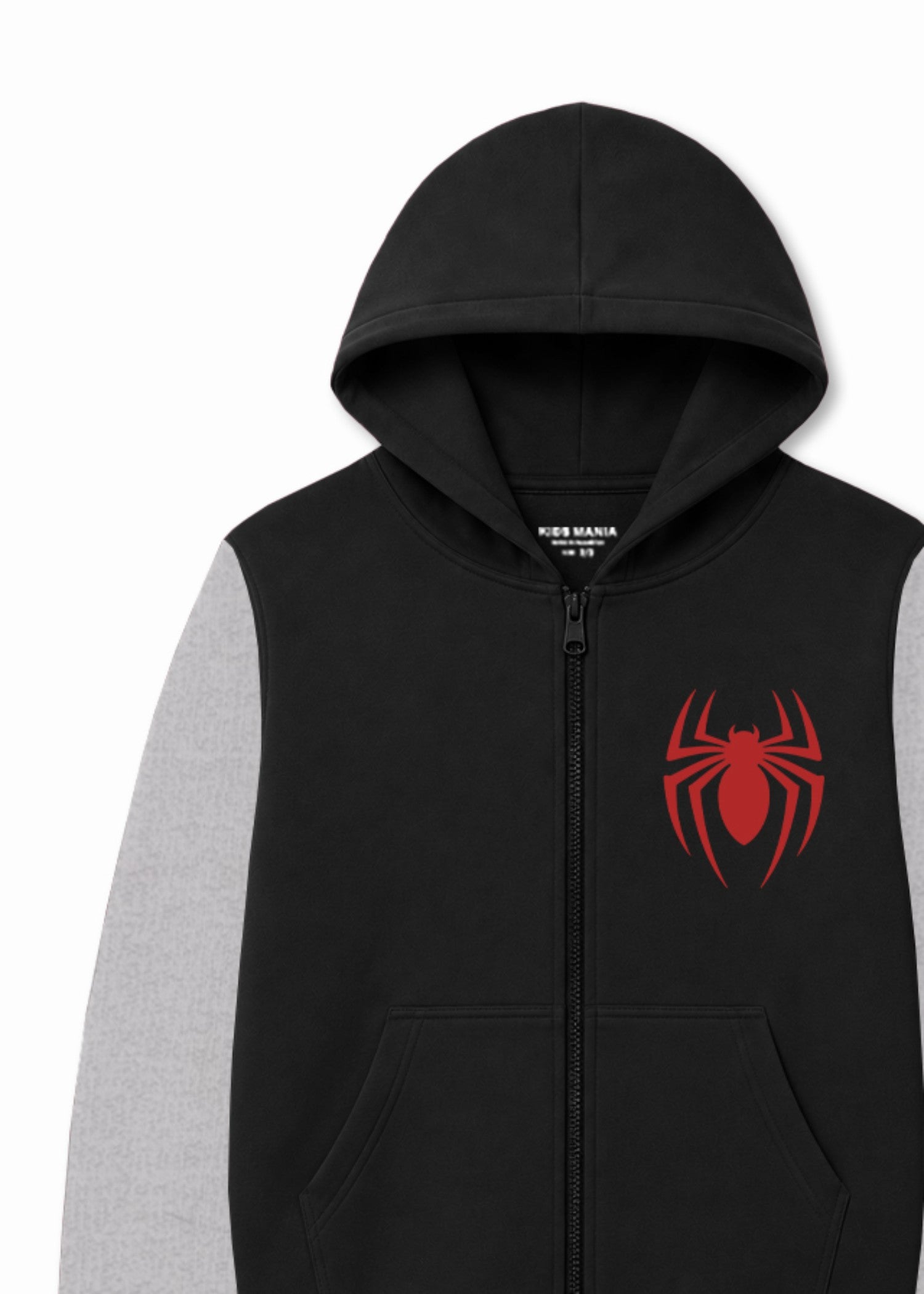 fleece Hoodie in Ash grey, black