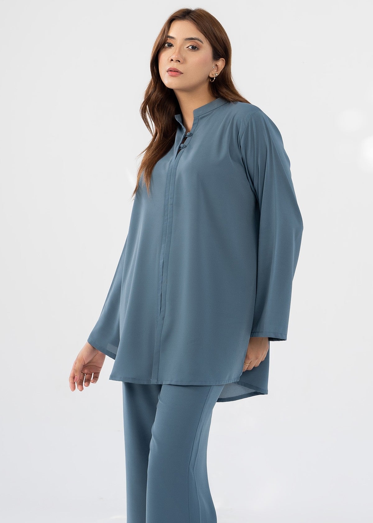 georgette Co Ord Sets in Steal grey