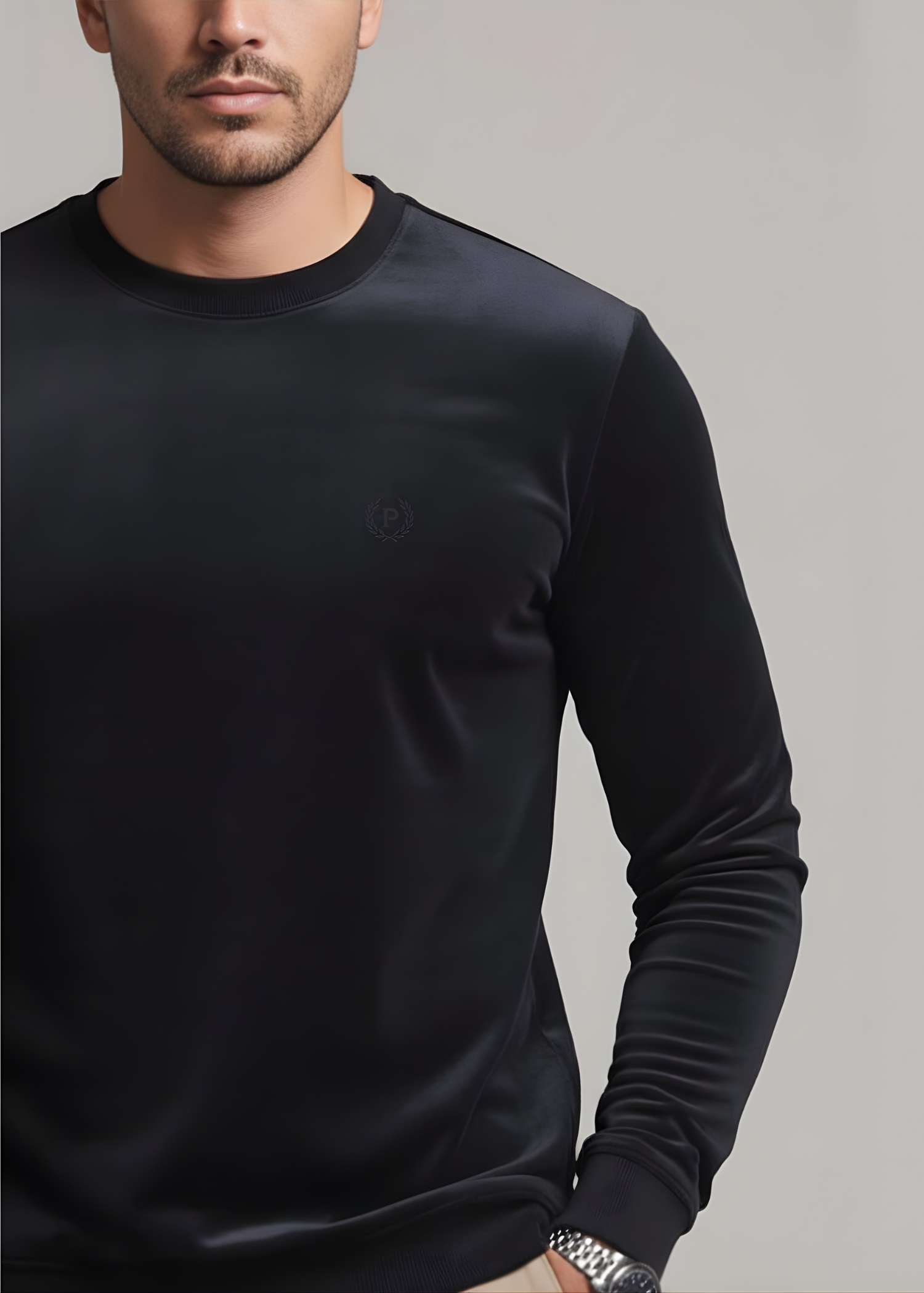 pinwale corduroy Sweatshirt in Black