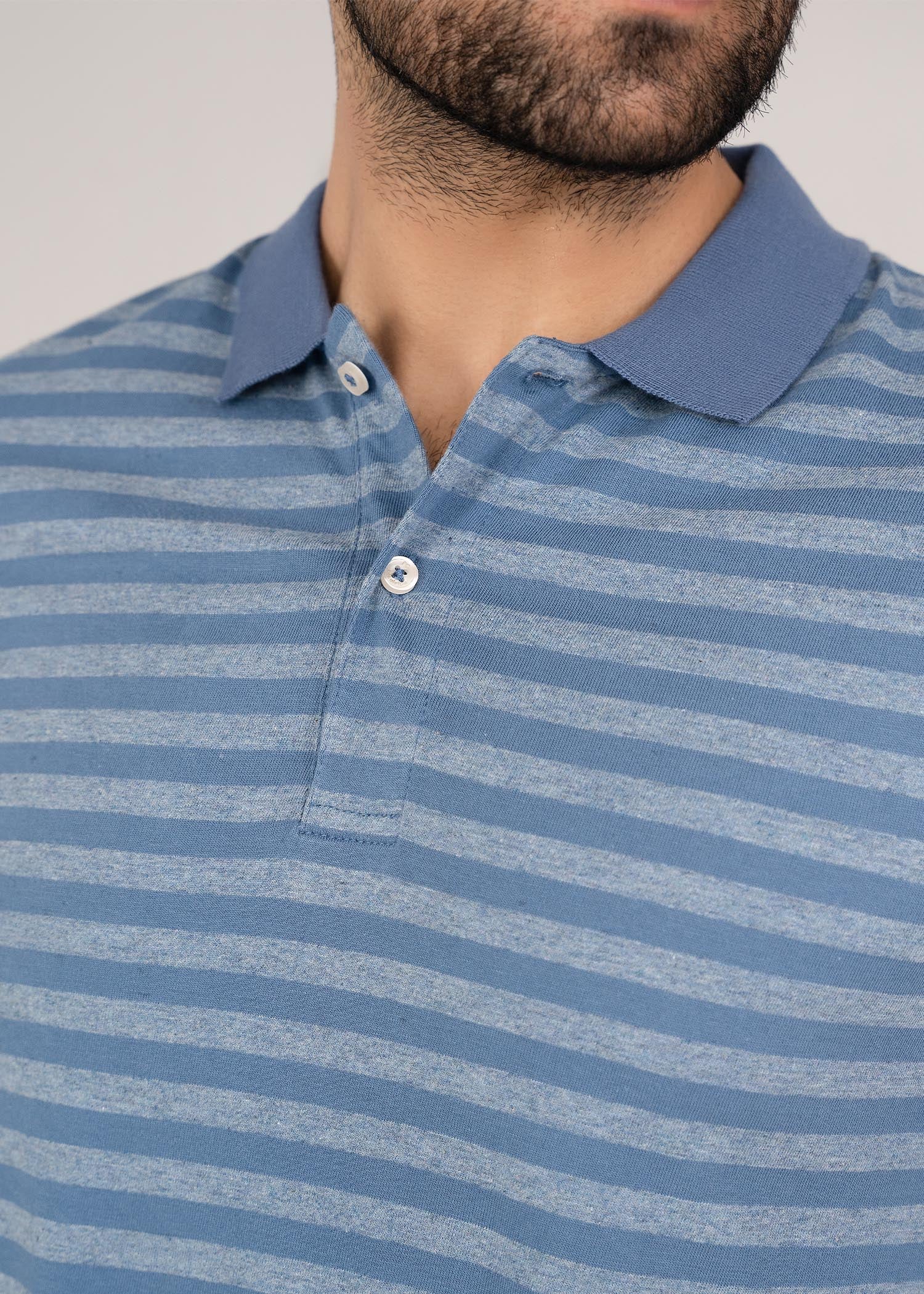 cotton Polo Shirt in Blue