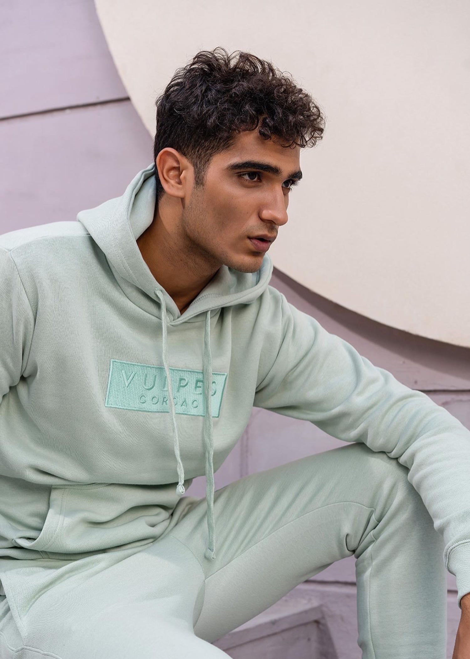 fleece Hoodie in Moss green