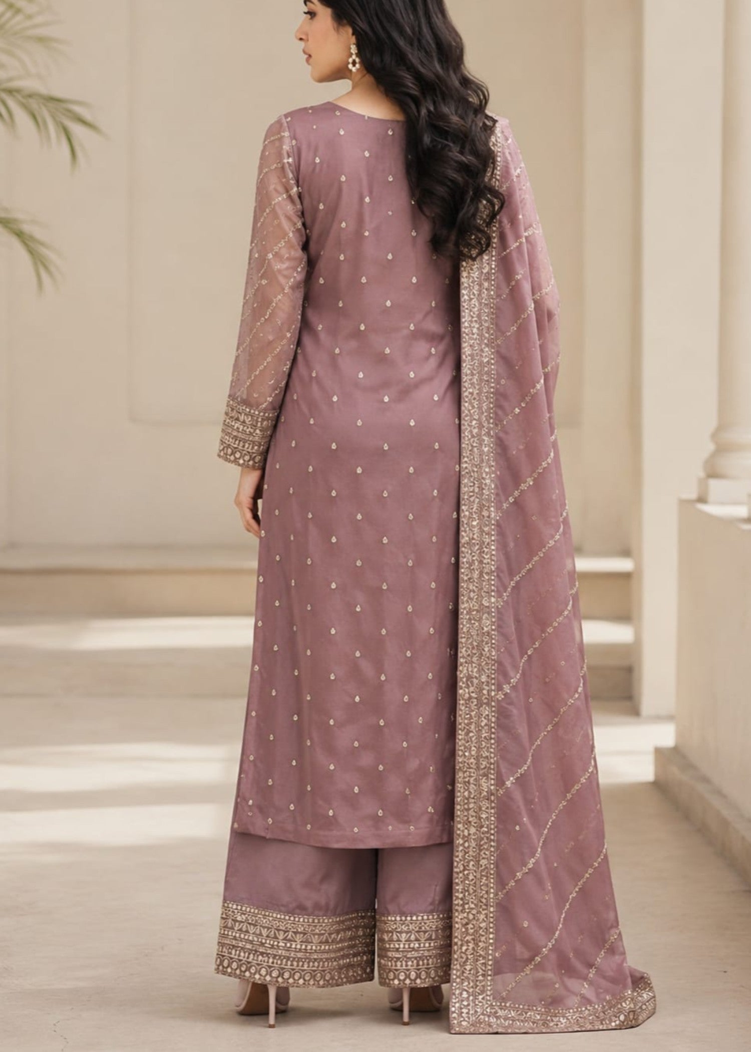 kattan silk Kurta Set in Indian pink