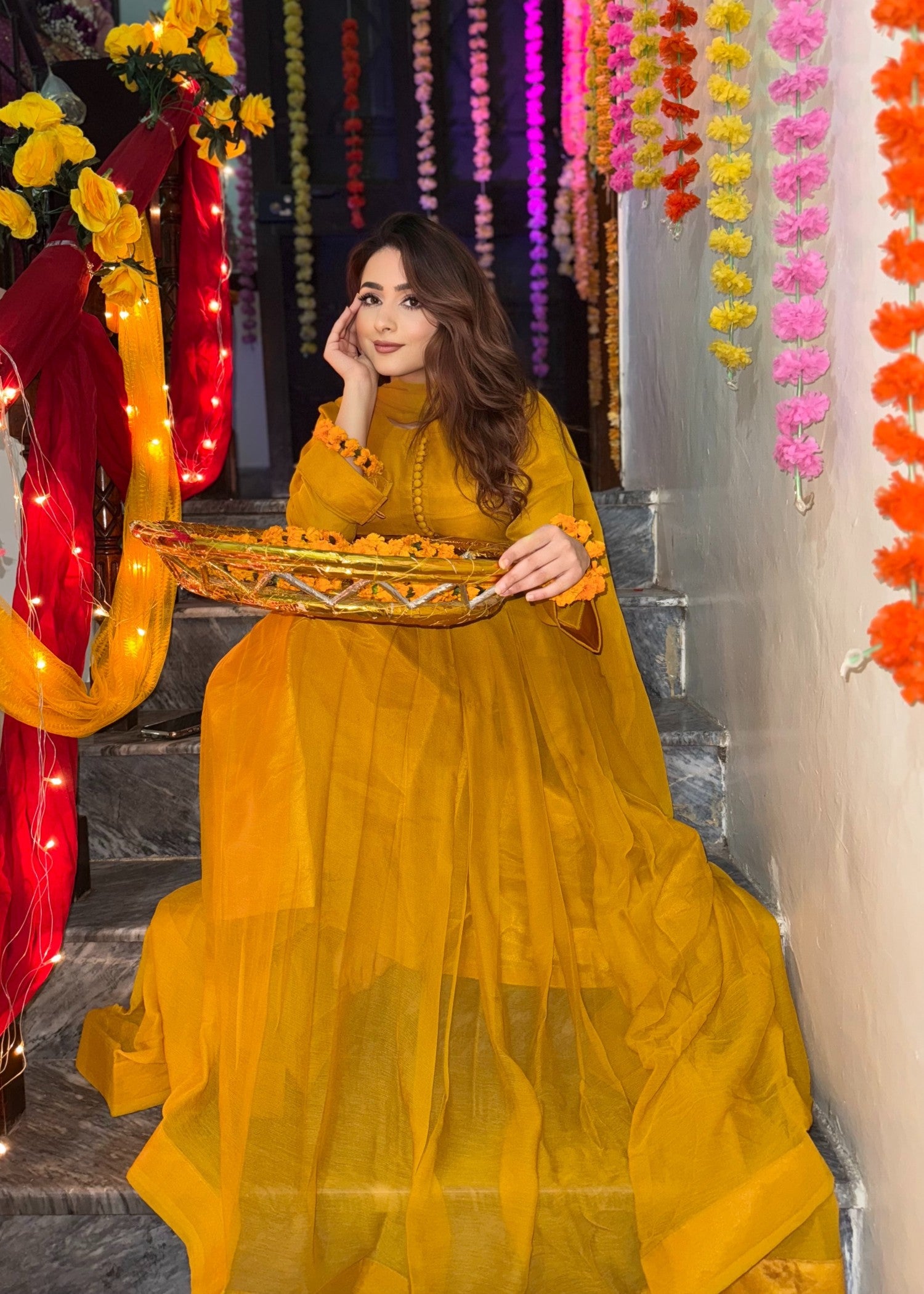 chiffon Maxi in Mustard
