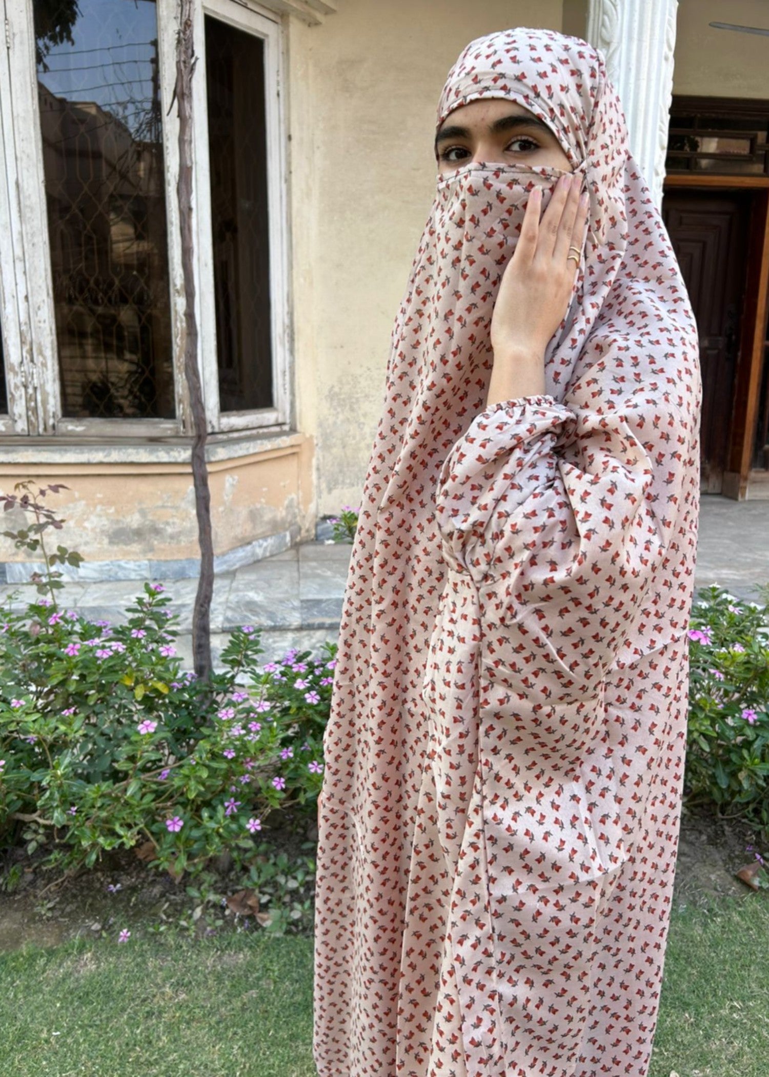 cotton linen Chaddar in Tea rose pink