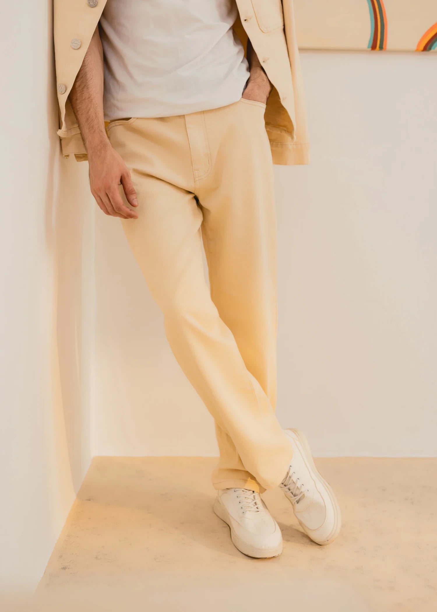 stretch denim Jeans in Beige