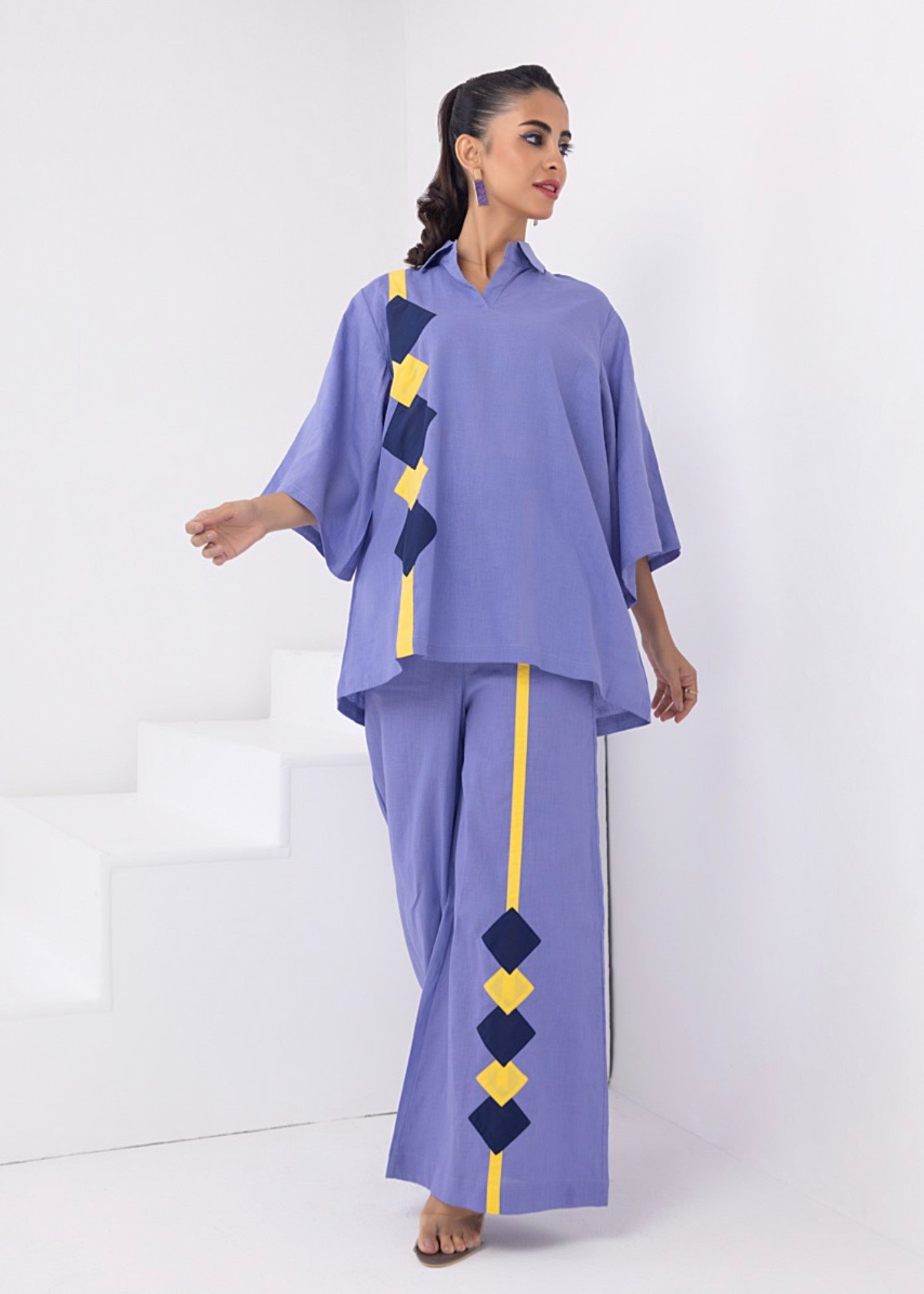 cotton Co Ord Sets in Purple ash