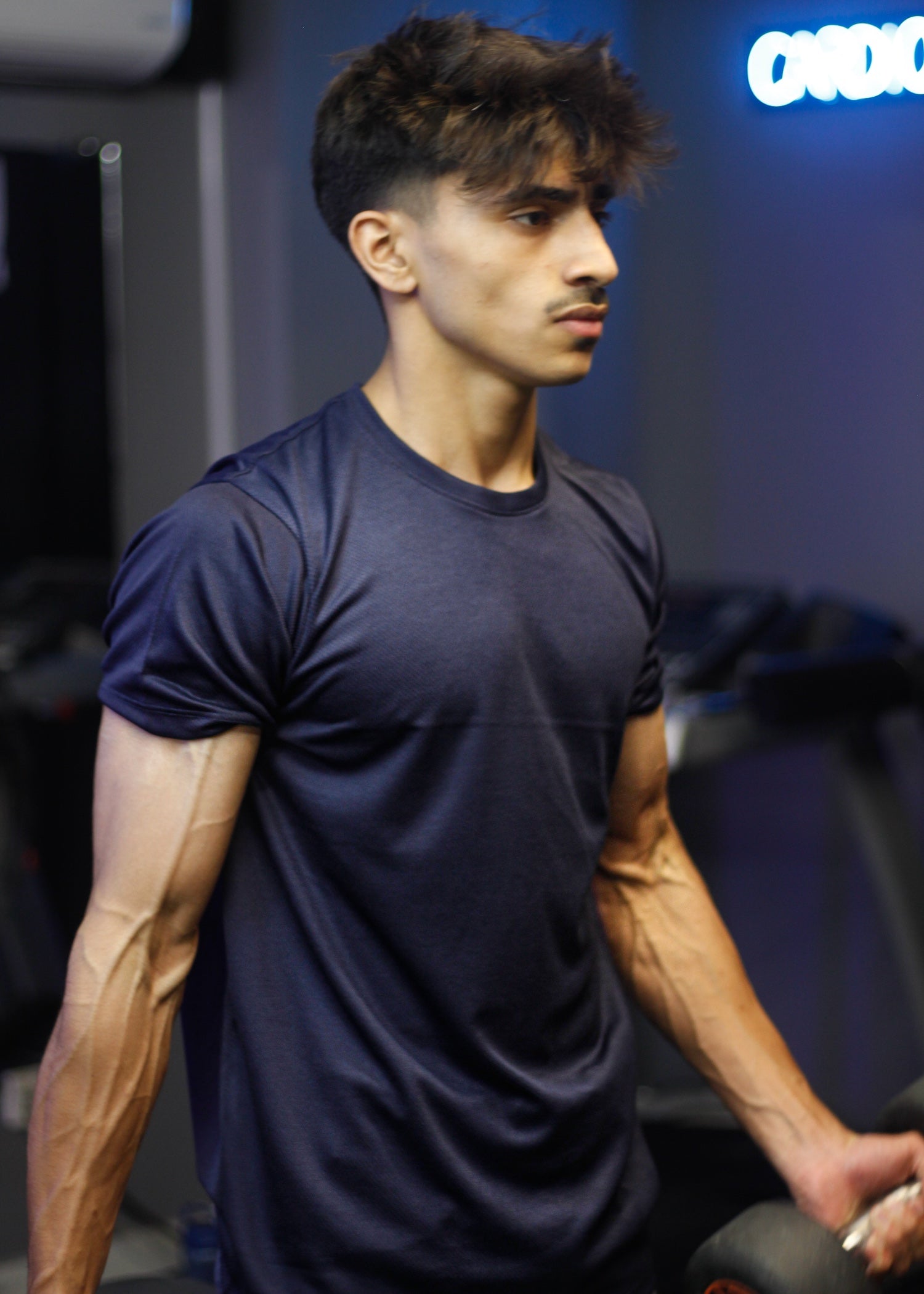 polyester T Shirt in Navy blue