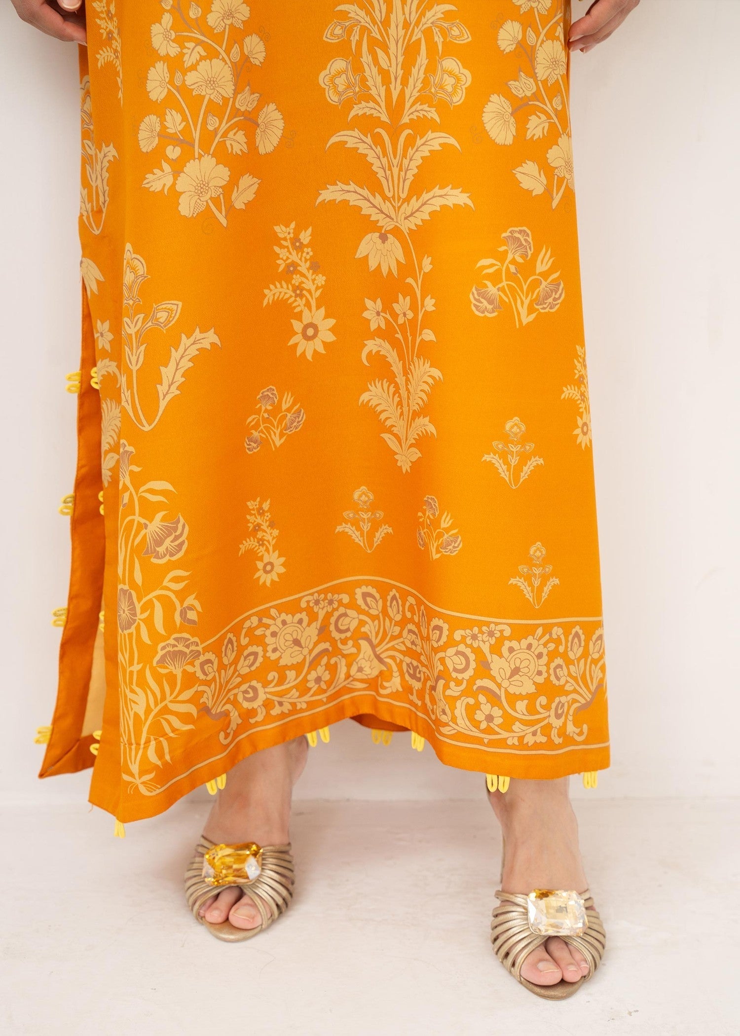 lawn Kaftan in Mustard