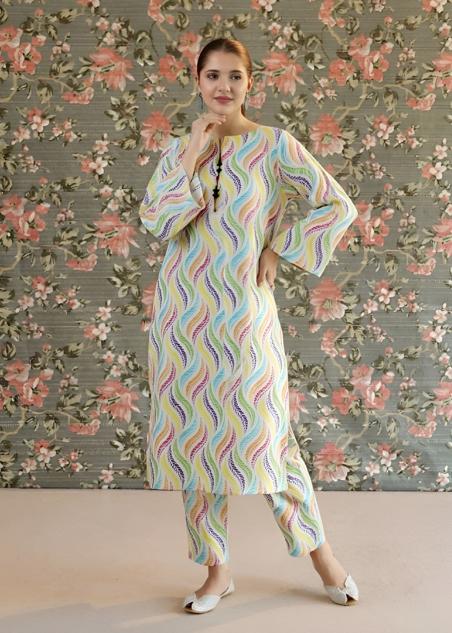 linen Co Ord Sets in Multi, white