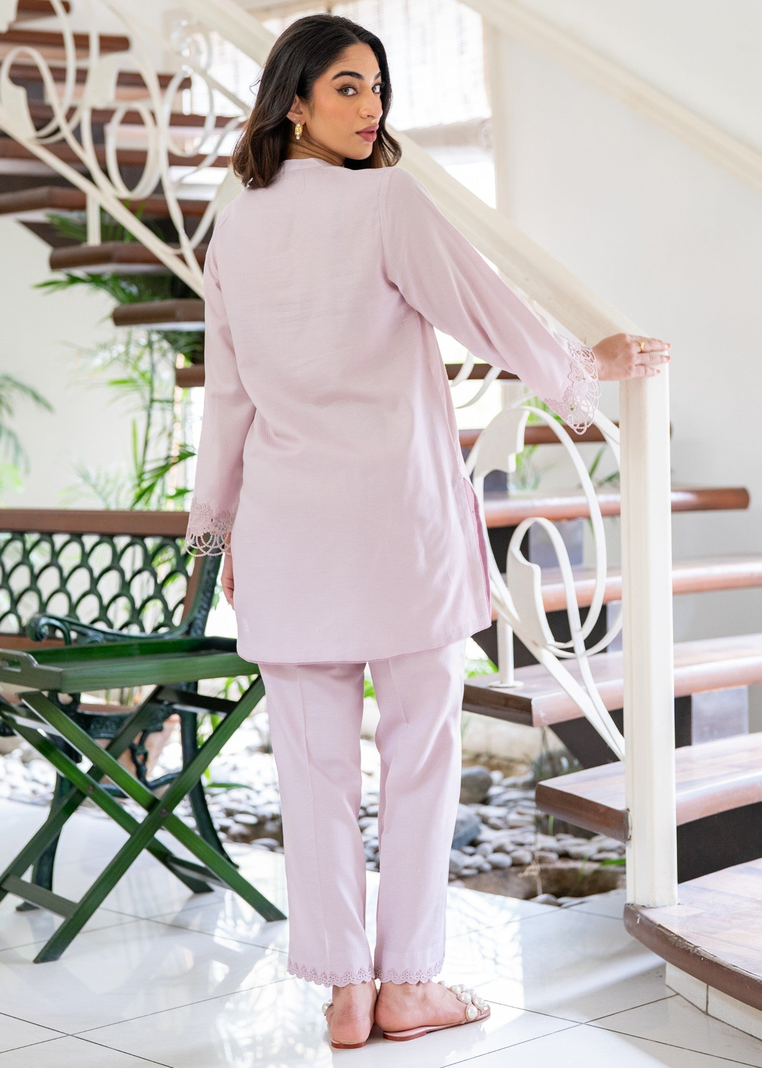 dobby Co Ord Sets in Lilac