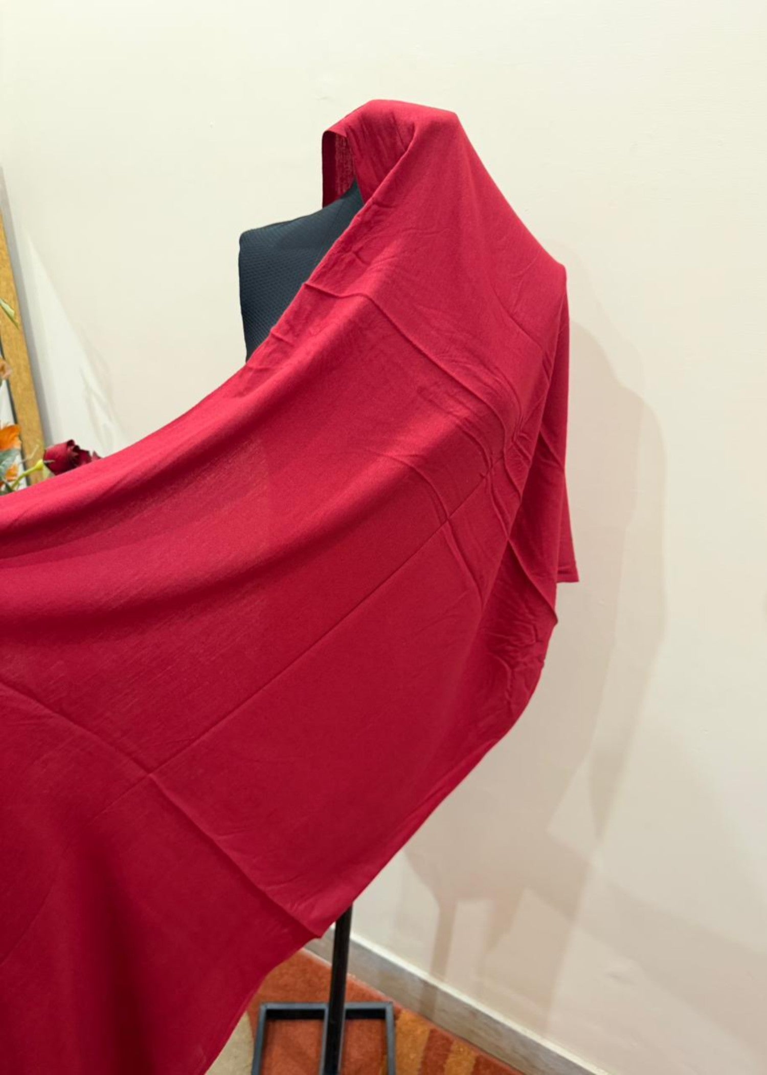 cashmere wool Hijab in Crimson