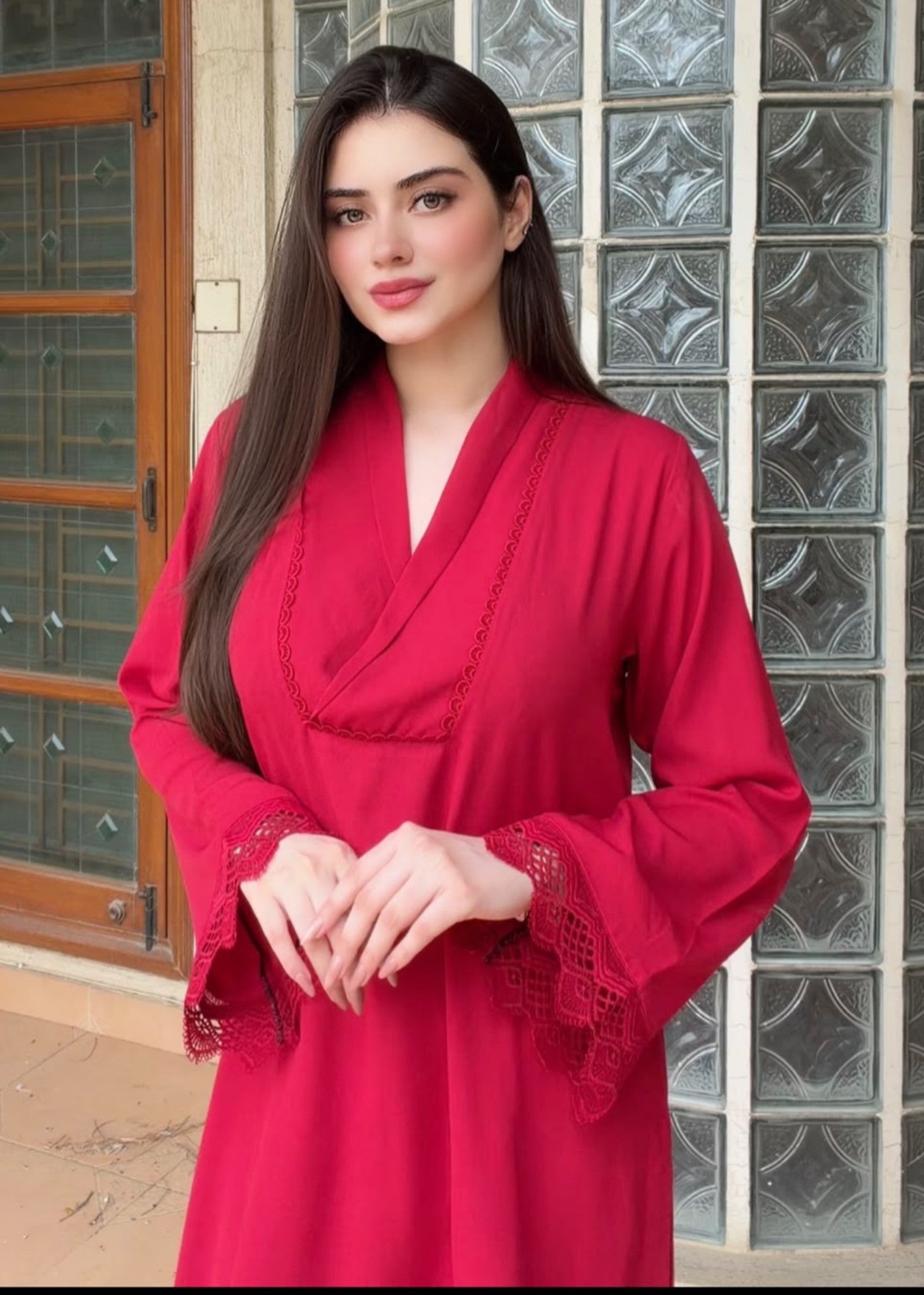 georgette Kurta Set in Red