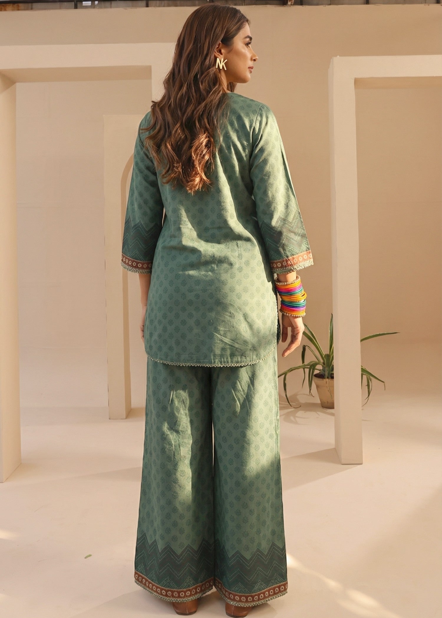 poly silk Kurta Set in Green