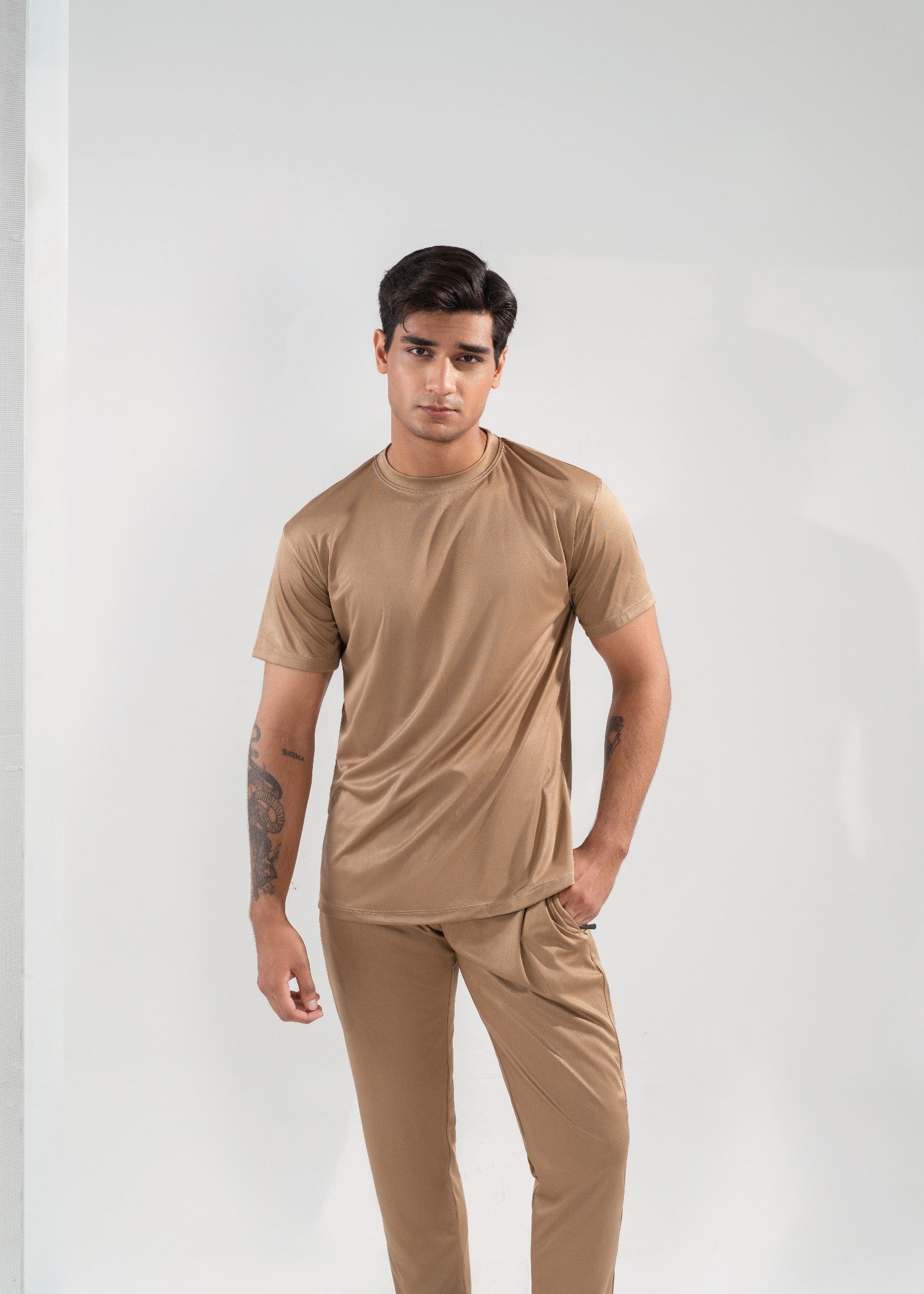 polyester Tracksuit in Beige