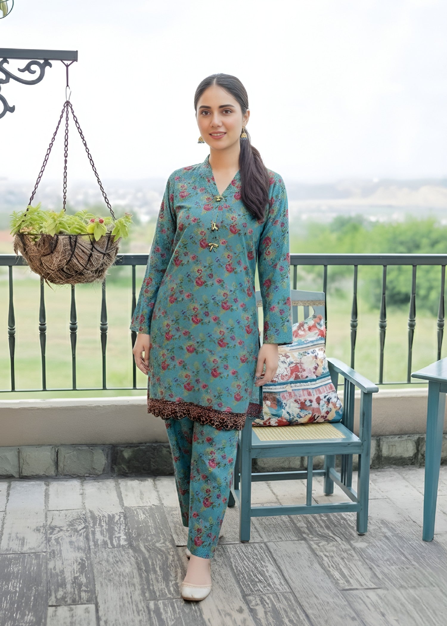 cambric Co Ord Sets in Teal
