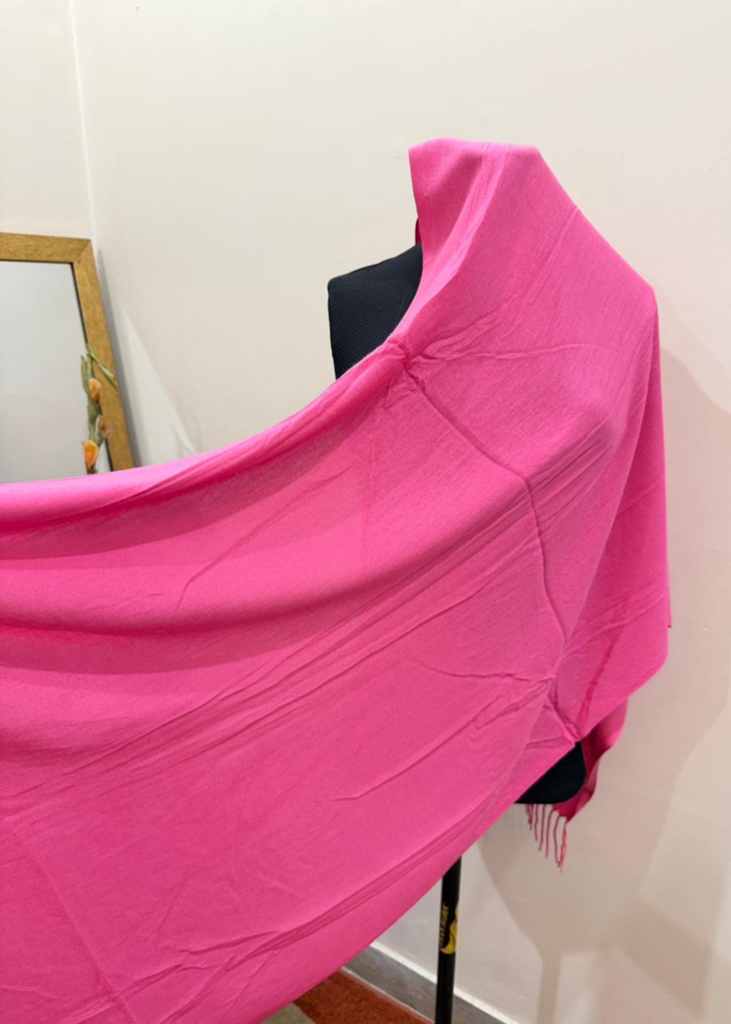 cashmere wool Hijab in Vivid pink
