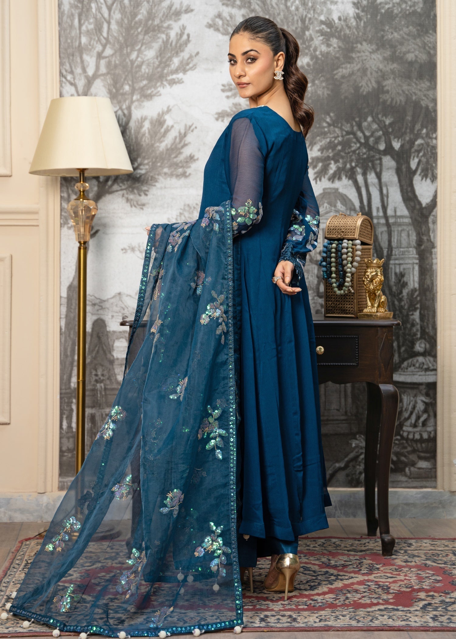 chiffon Maxi in Teal