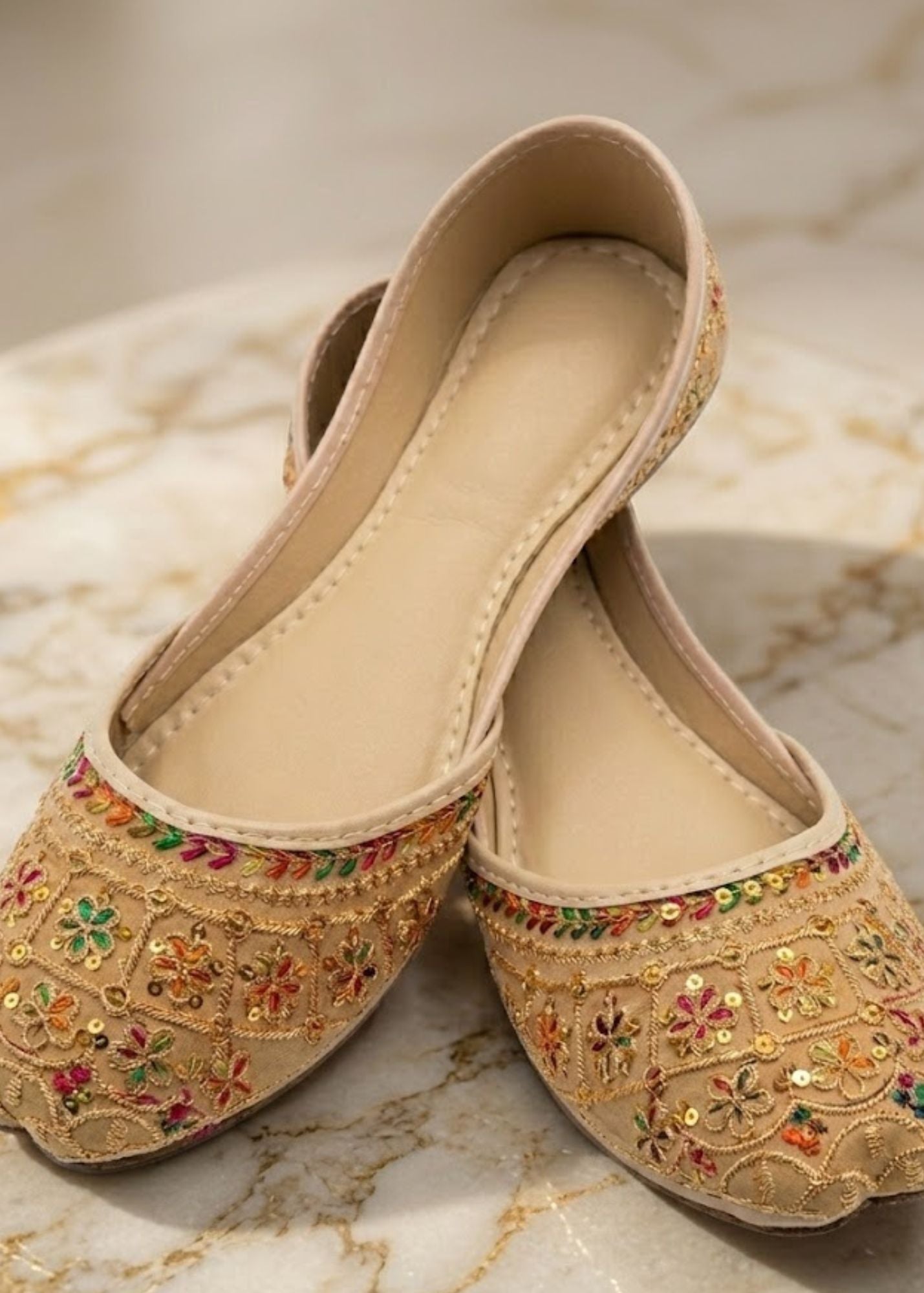 Khussa in Khaki brown by - High Quality Women Khussa QEY7883