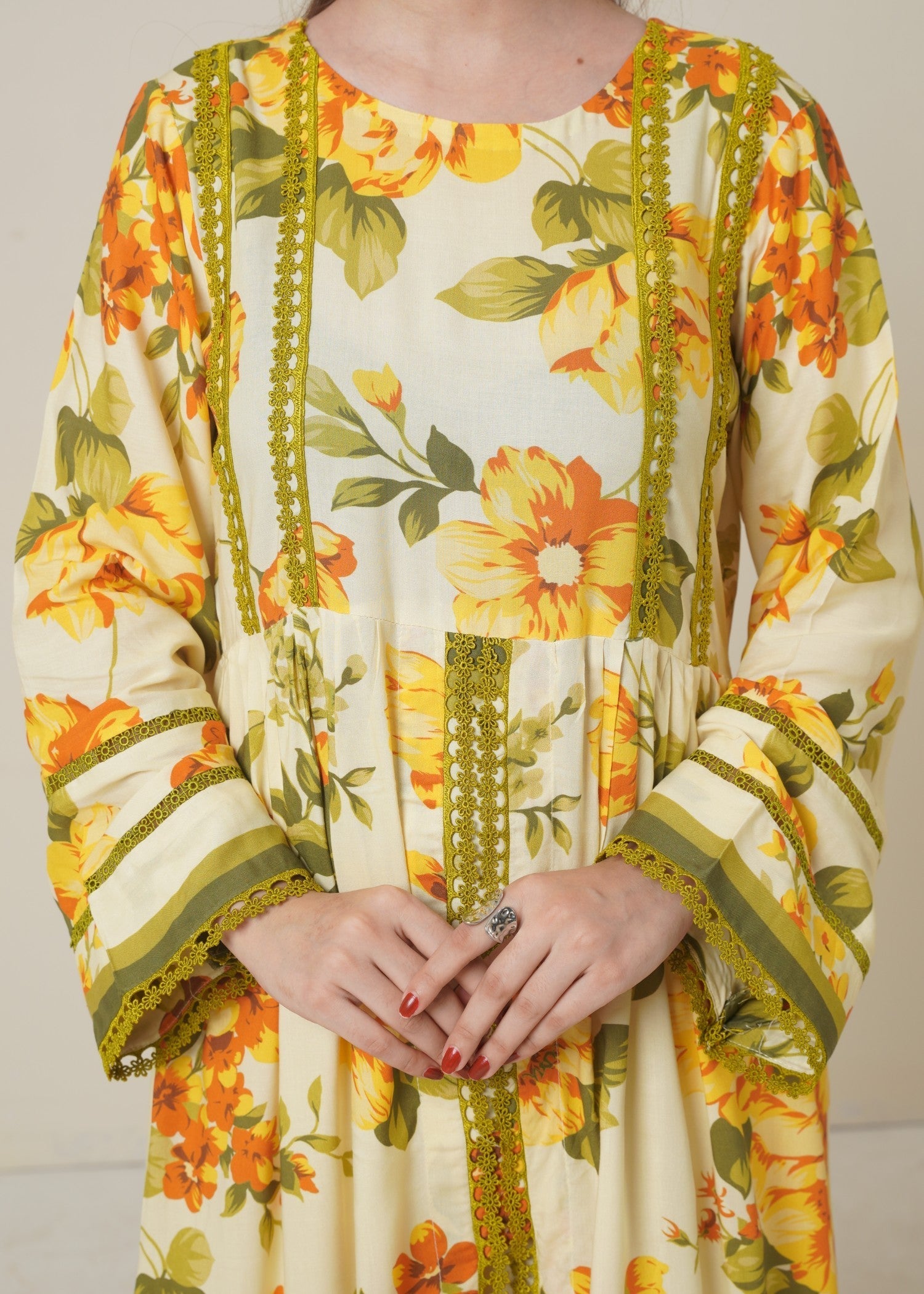 linen Kurta Set in Mellow yellow