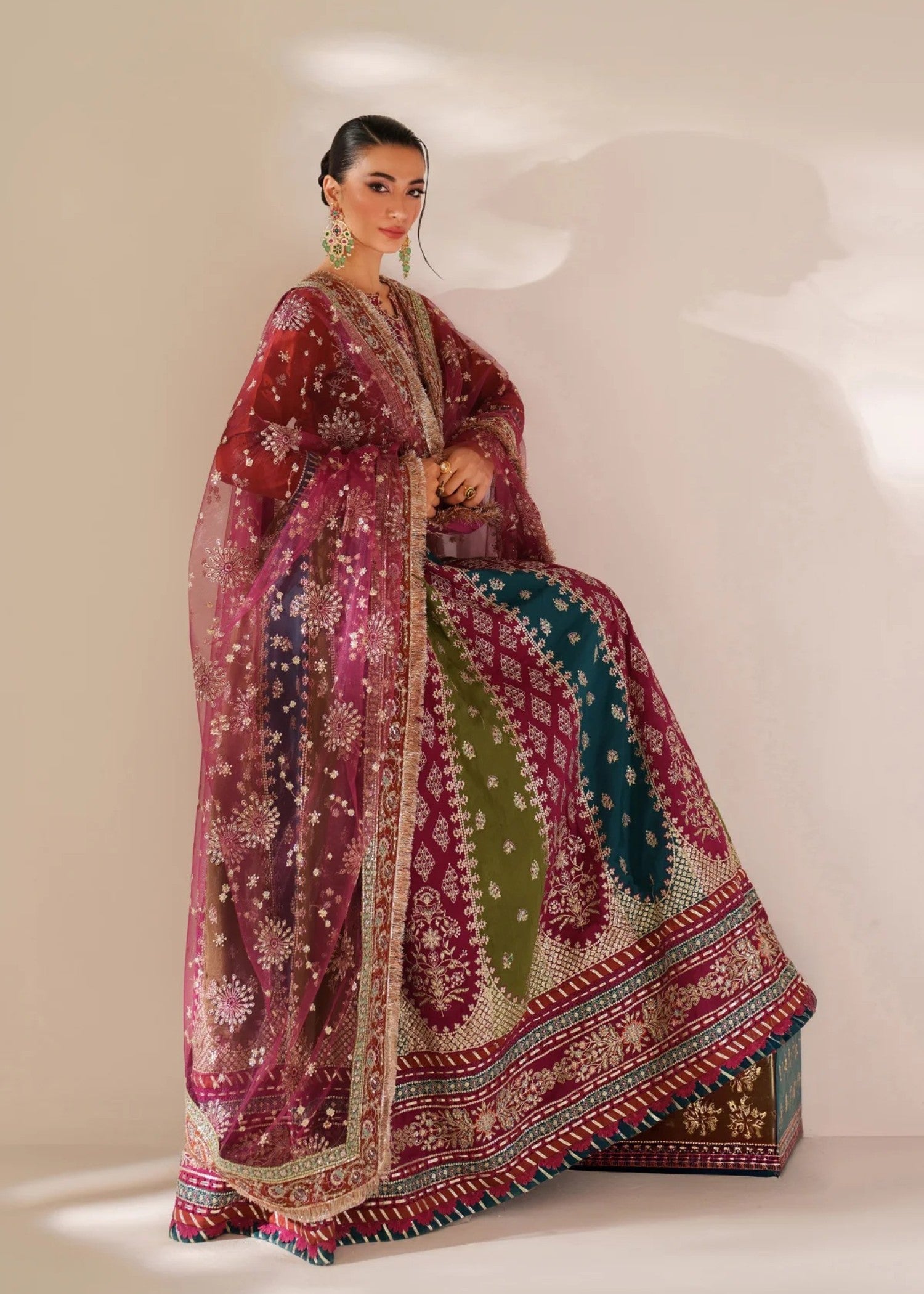 chiffon Maxi in Ruby red